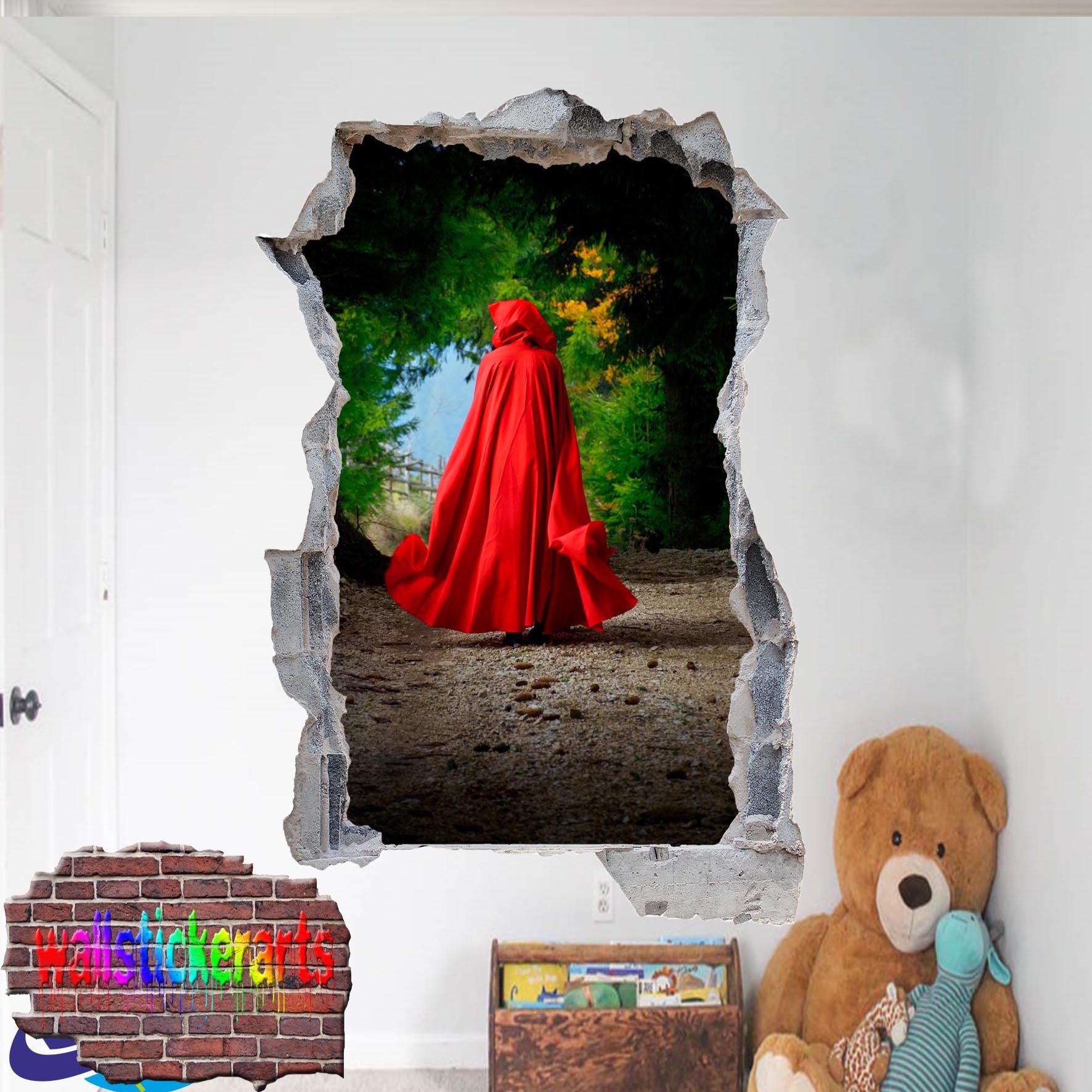 RED HOOD RIDING WALL STICKER MURAL DECAL POSTER