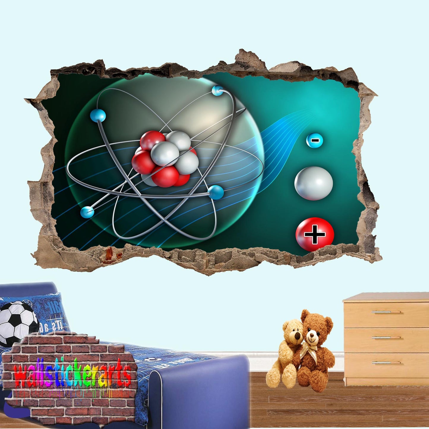 Atom wall sticker poster