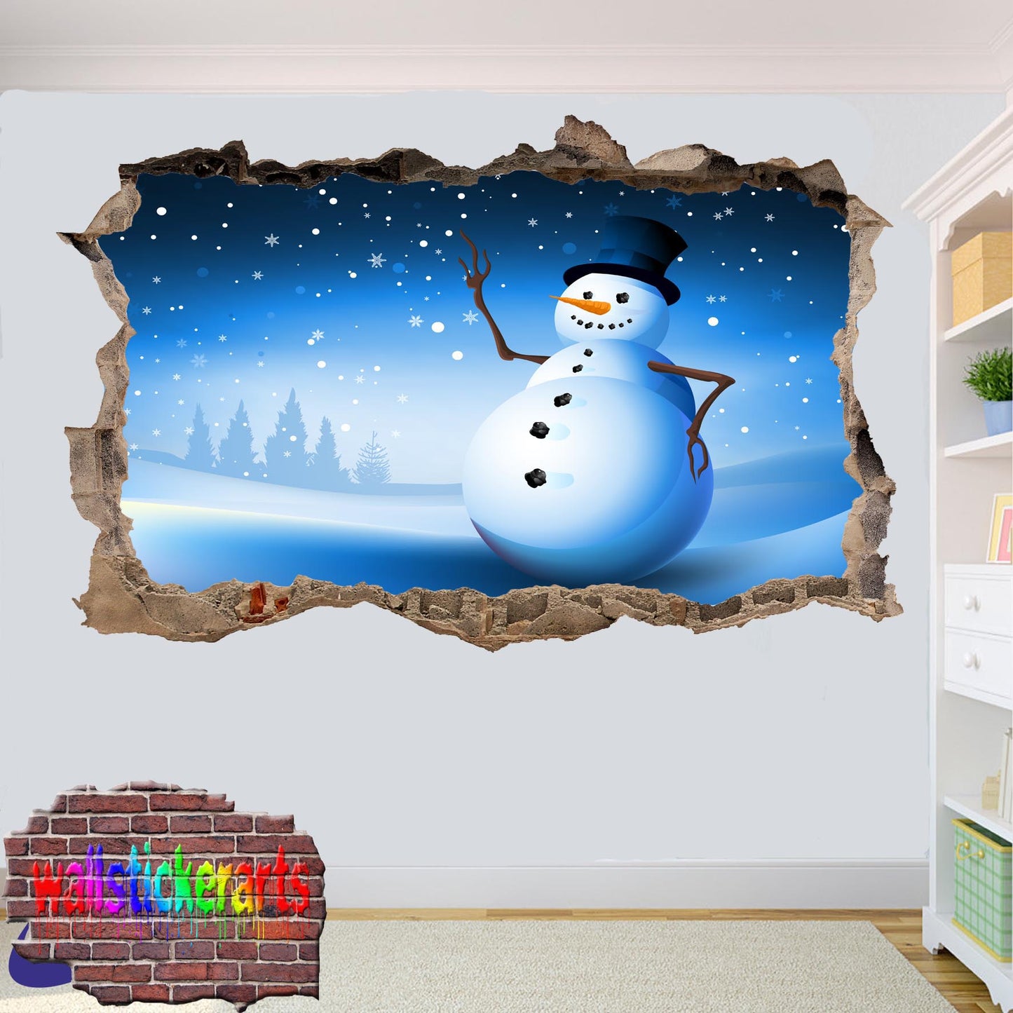 Frozen Snowman 3d Art Wall Sticker Room Office Nursery Decor Decal Mural VO0