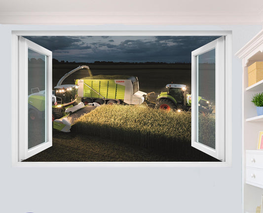AGRICULTURAL MACHINERY CLAAS HARVESTER AND TRACTOR COMBINE HARVESTER WALL STICKERS  DECAL MURAL