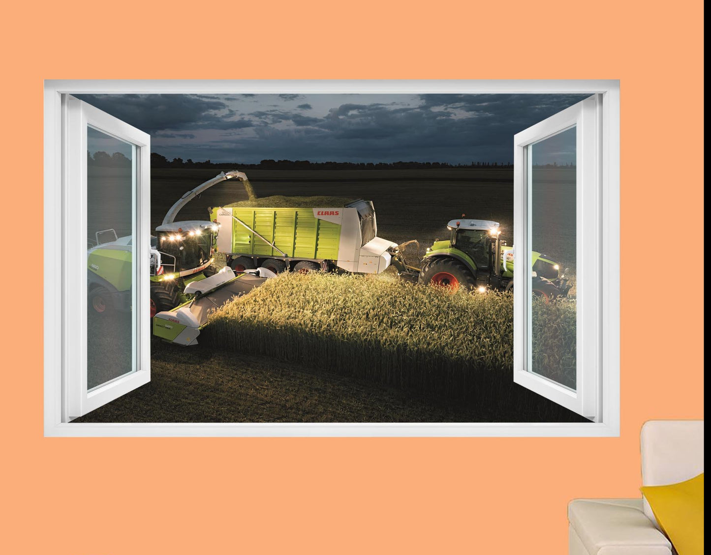 AGRICULTURAL MACHINERY CLAAS HARVESTER AND TRACTOR COMBINE HARVESTER WALL STICKERS DECAL MURAL