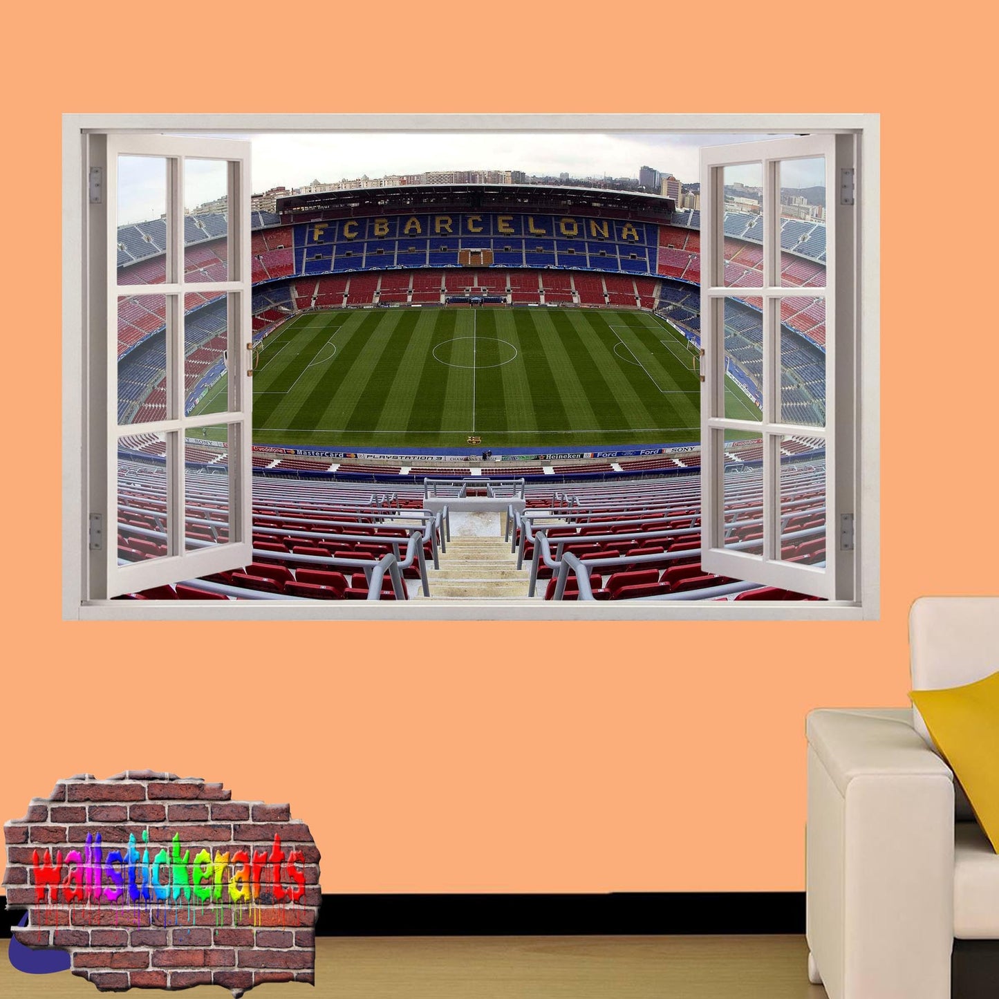 BARCELONA CAMP NOU FOOTBALL STADIUM WALL STICKER MURAL DECAL