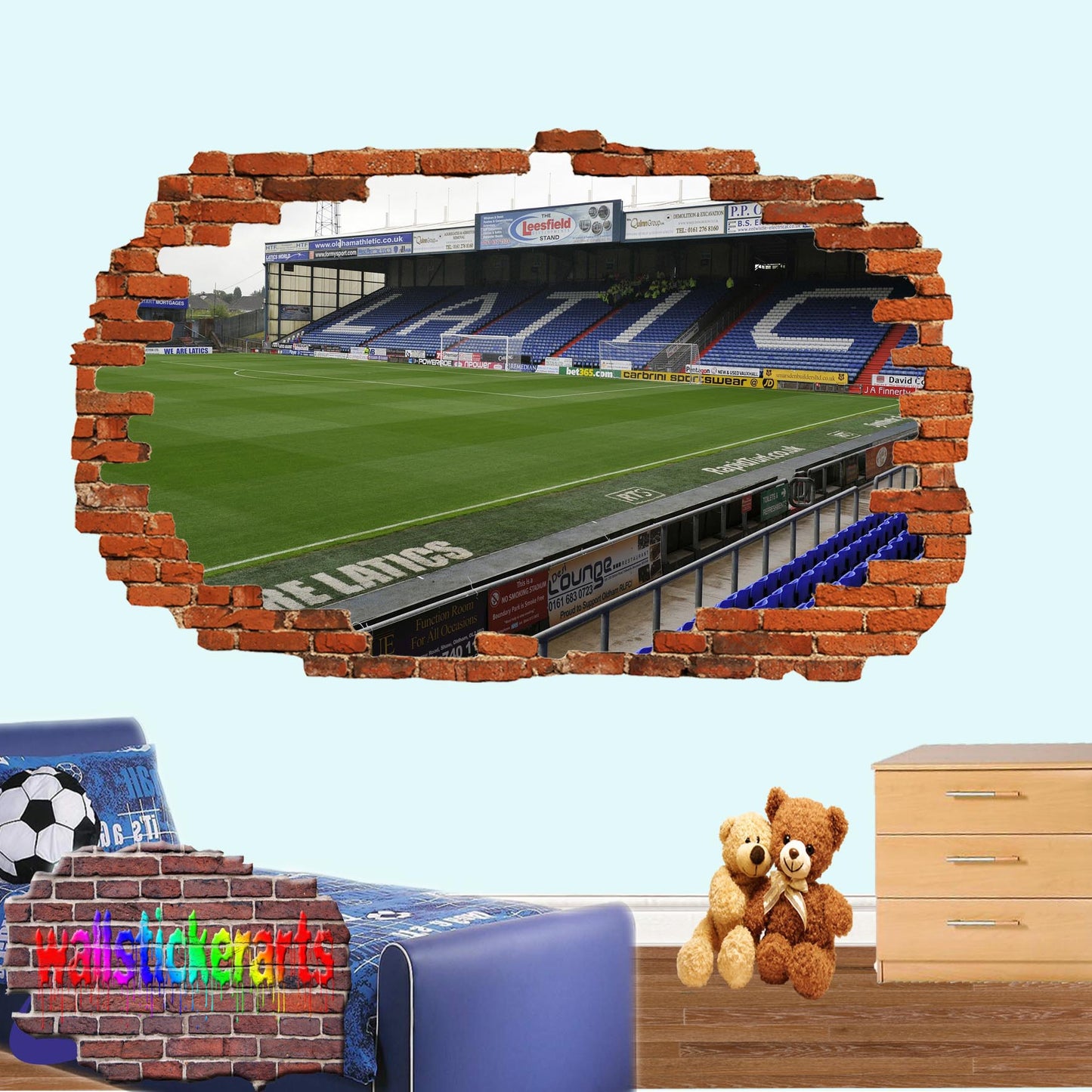 Oldham Boundary Park Football Stadium 3d Art Wall Sticker Mural Room Office Shop Decor Decal XF7