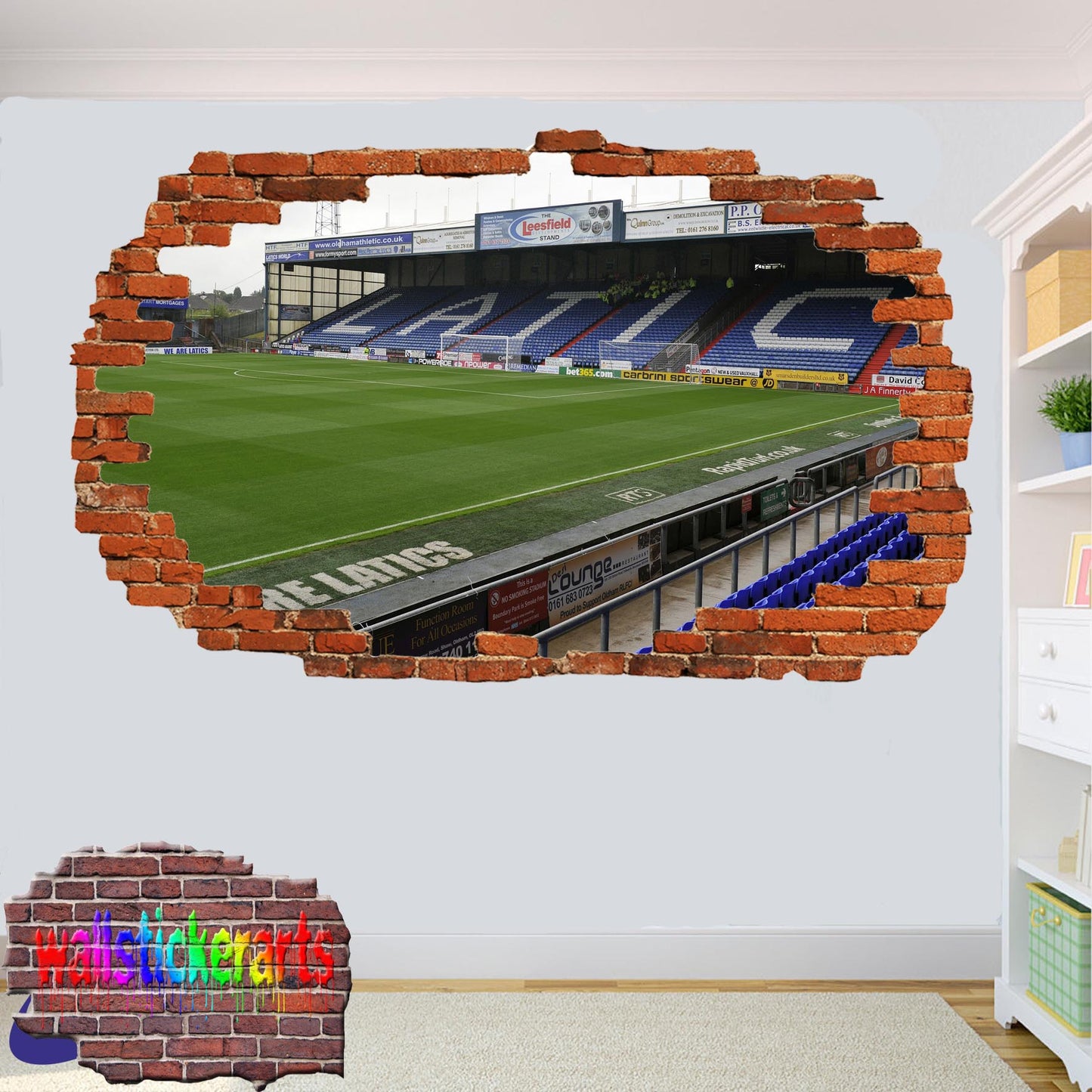 Oldham Boundary Park Football Stadium 3d Art Wall Sticker Mural Room Office Shop Decor Decal XF7
