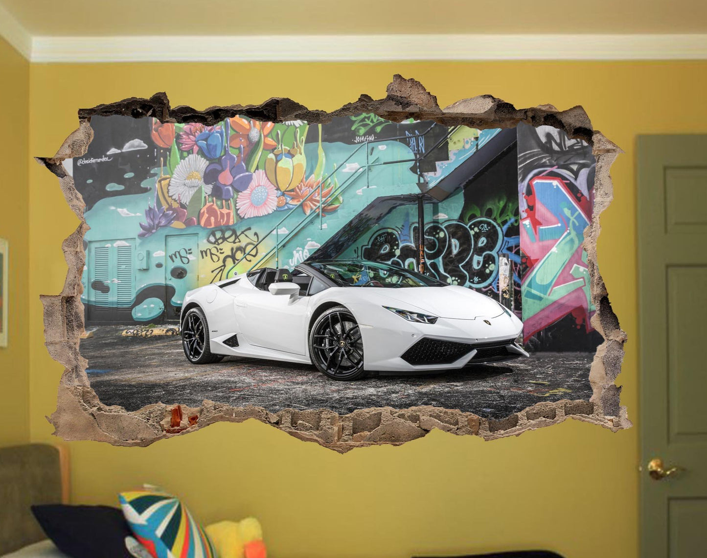 Lamborghini huracan graffiti super car poster wall sticker mural decal