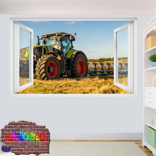 MODERN TRACTOR PLOW AGRICULTURAL POSTER WALL STICKER