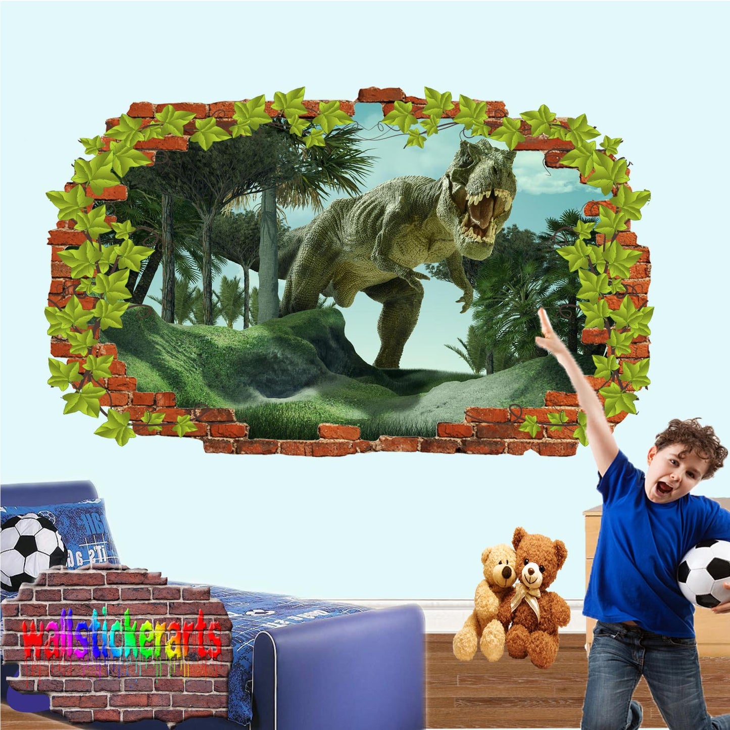 Jurassic World Dinosaur t-rex Wall Sticker Mural Poster Decal