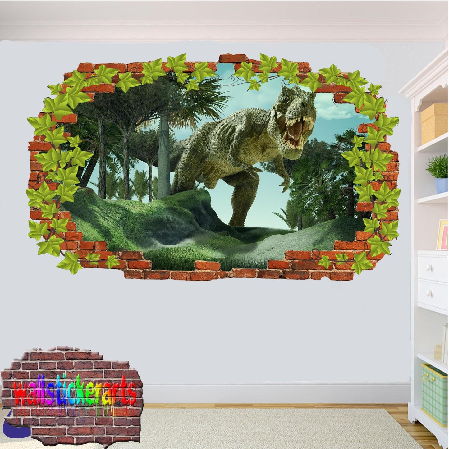 Jurassic World Dinosaur t-rex Wall Sticker Mural Poster Decal