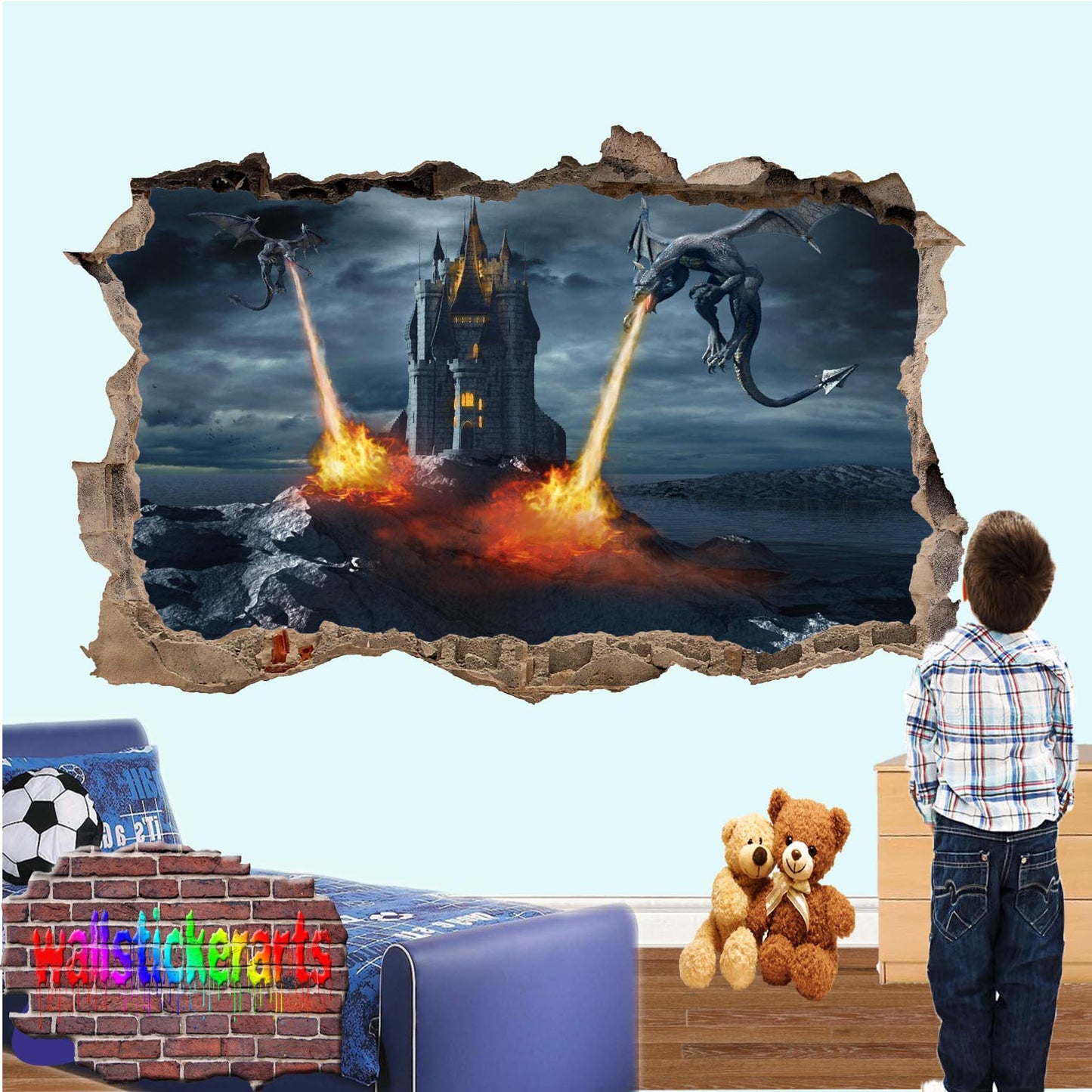 Dragons Castle Wall Sticker poster mural