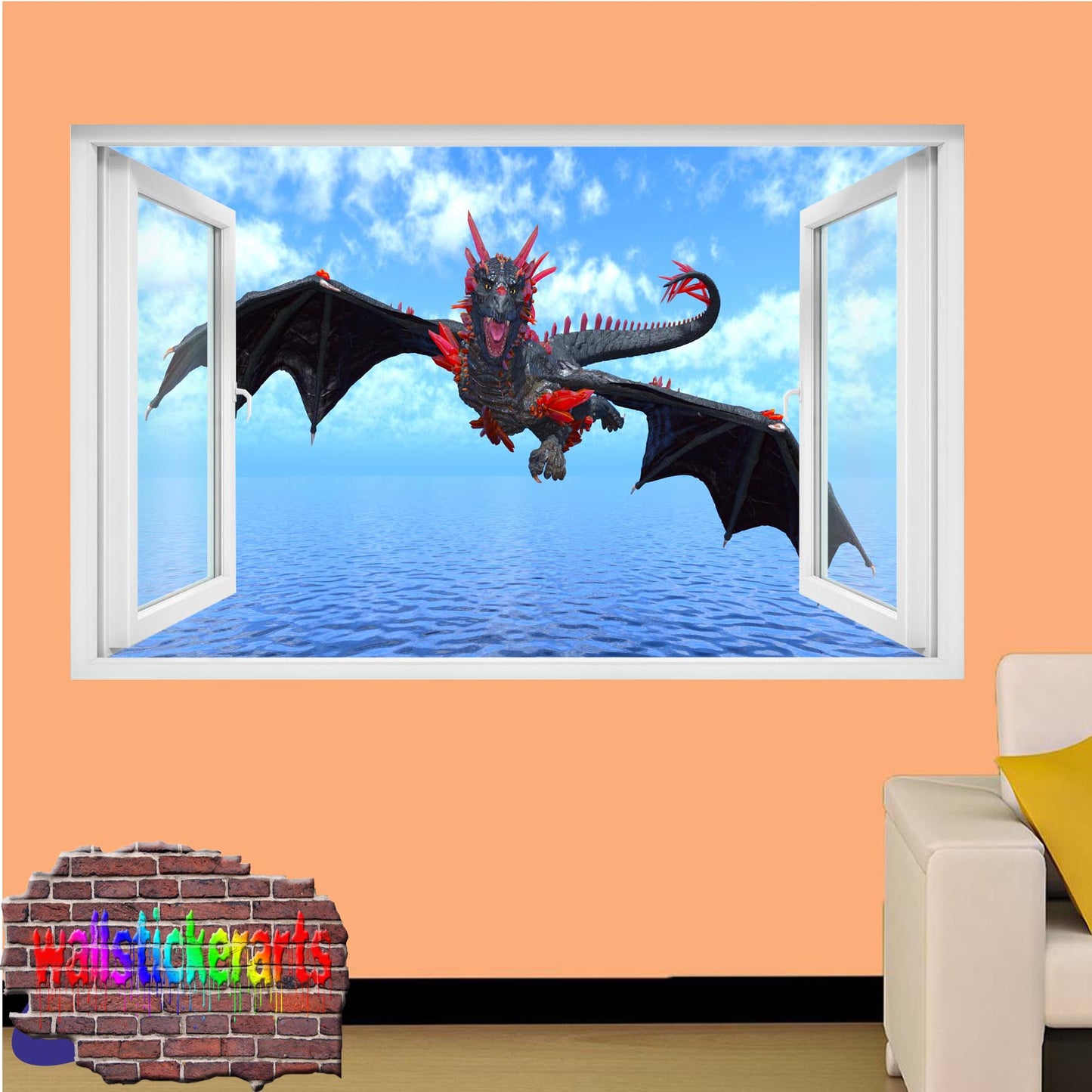 Blue Dragon sea Wall Sticker poster mural
