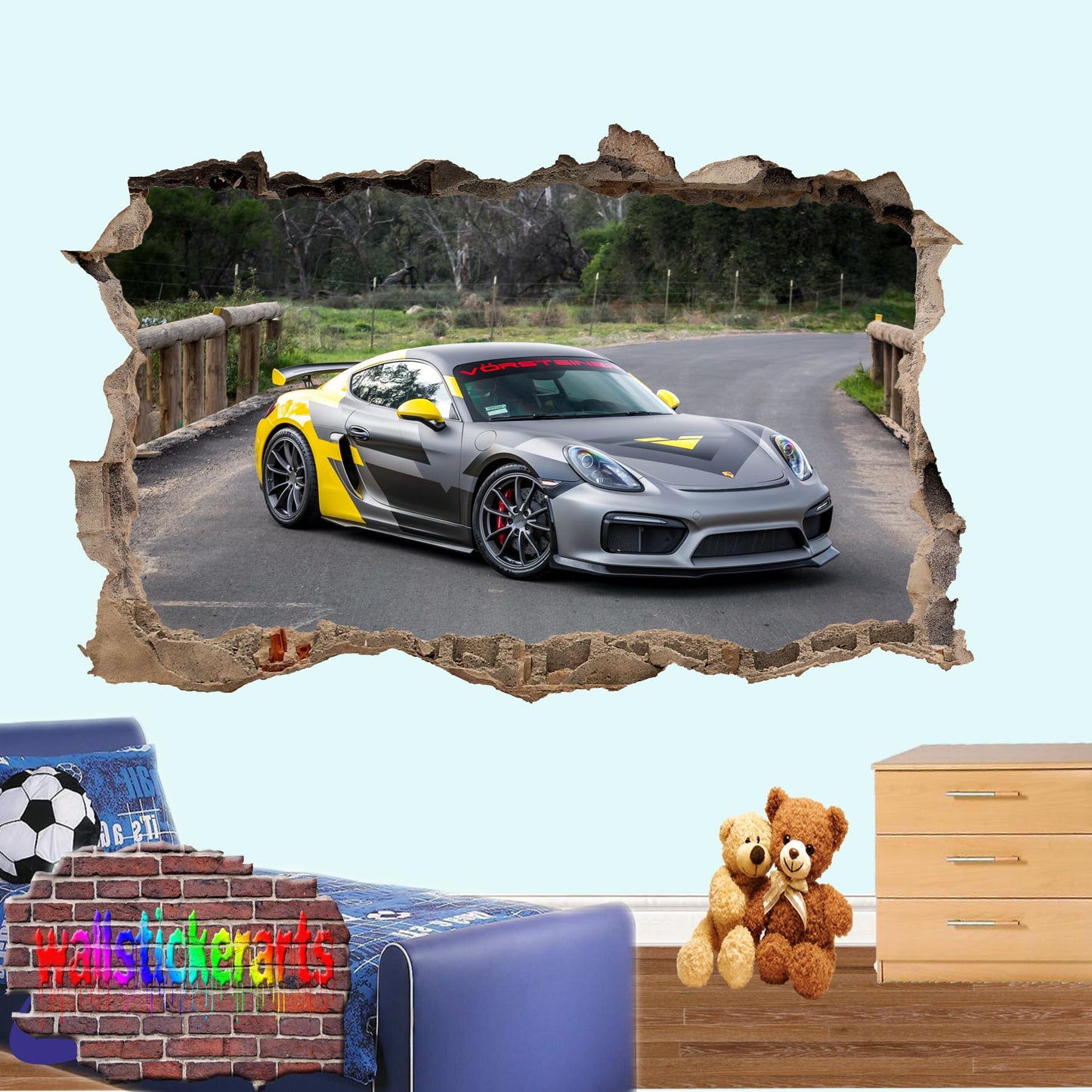 PORCHE WALL STICKER mural decal poster