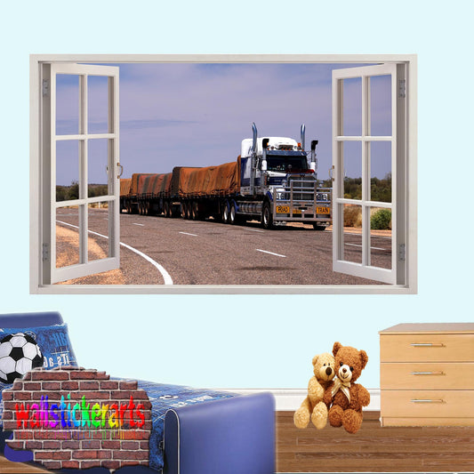 Very Long Muscle Truck 3d Art Smashed Effect Wall Sticker Room Office Nursery Shop Decor Decal Mural YF6