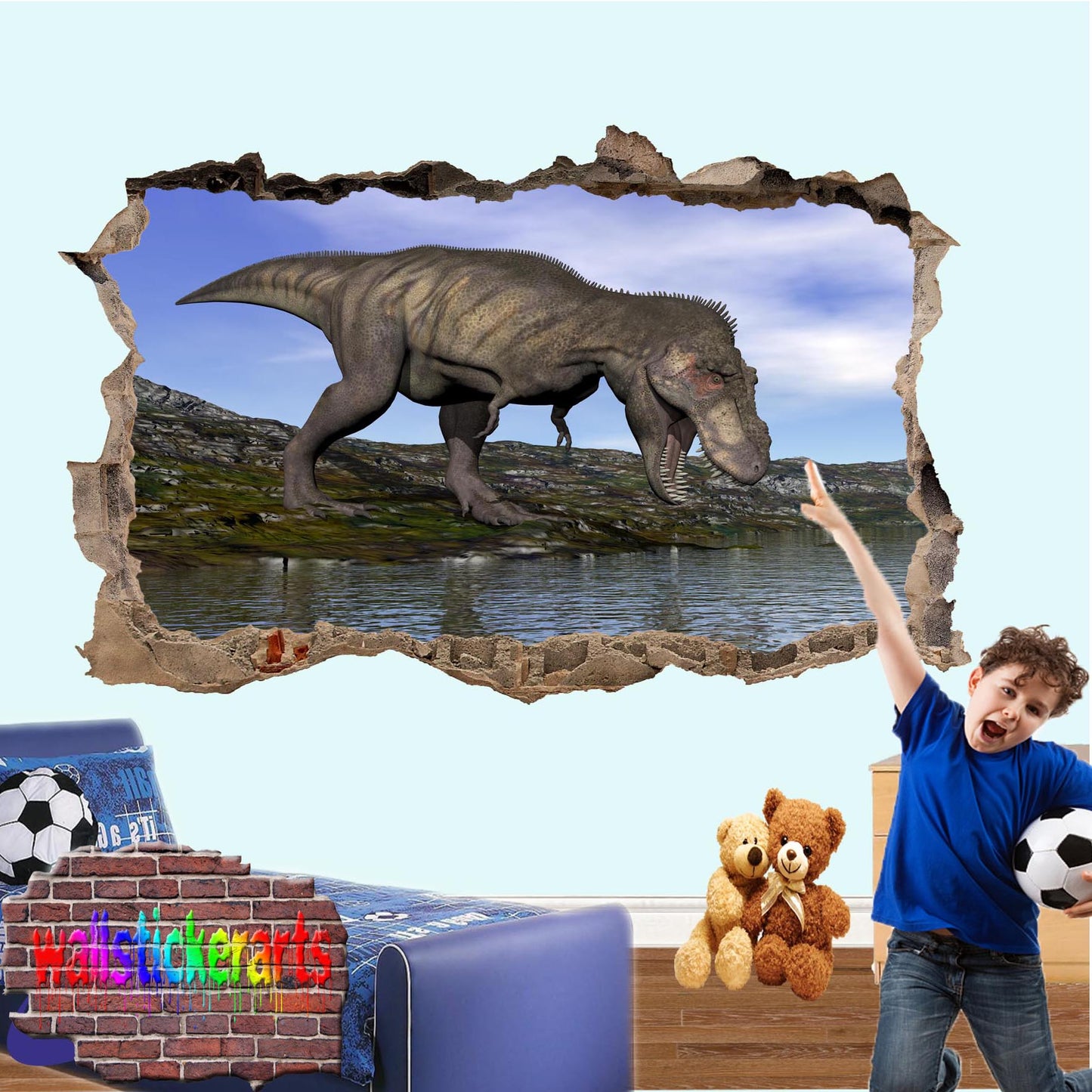 Jurassic World Dinosaur t-rex Wall Sticker Mural Poster Decal
