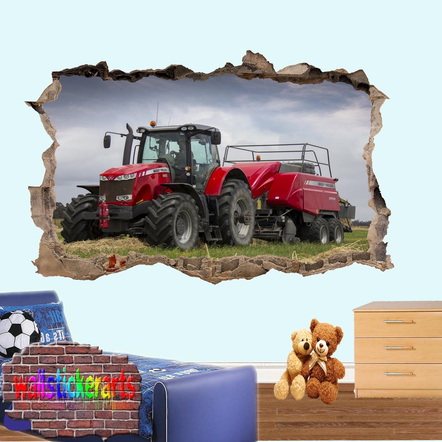 MASSEY FERGUSON TRACTOR WALL STICKER POSTER