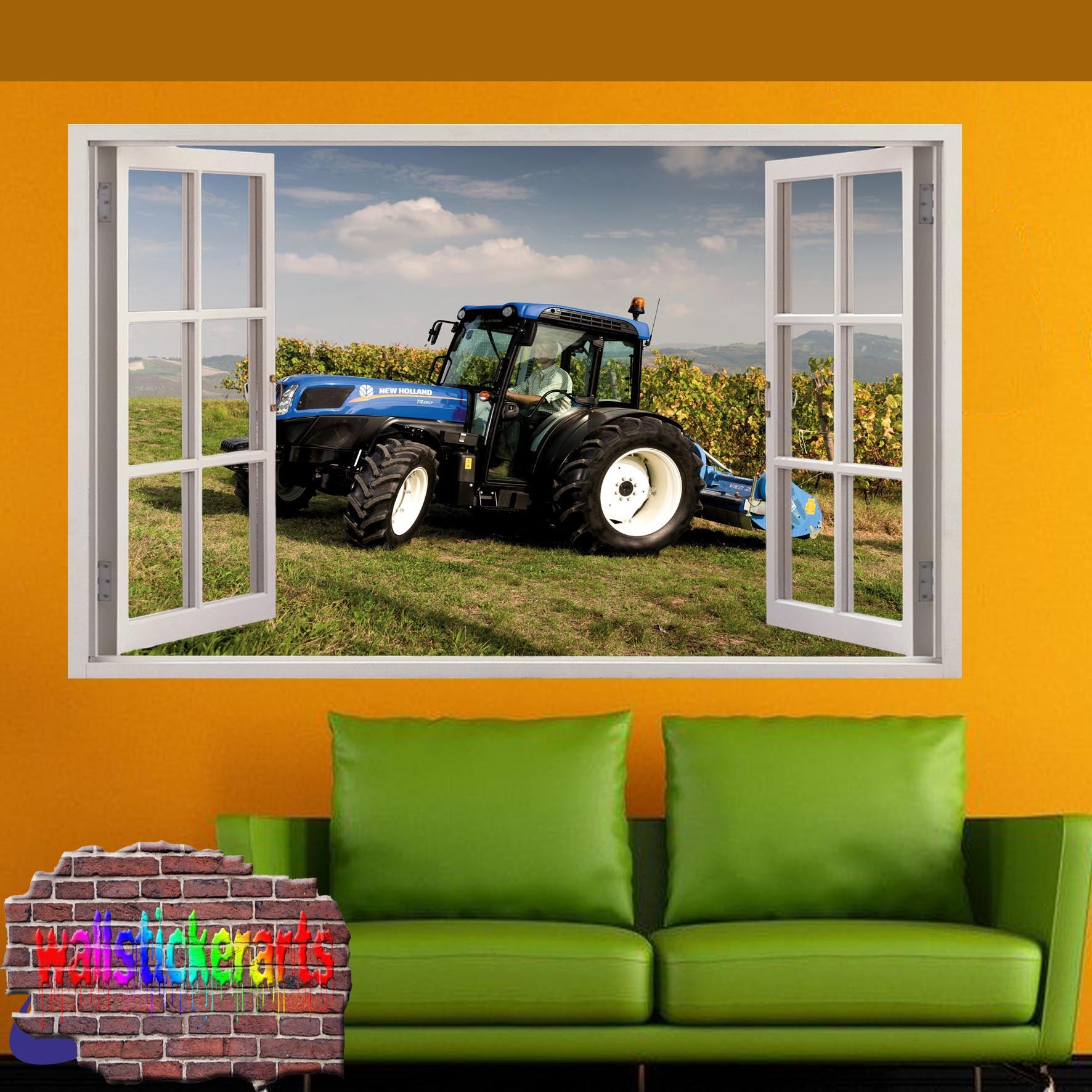 NEW HOLLAND TRACTOR PLOW AGRICULTURAL FARMING TOOLS WALL STICKER POSTER