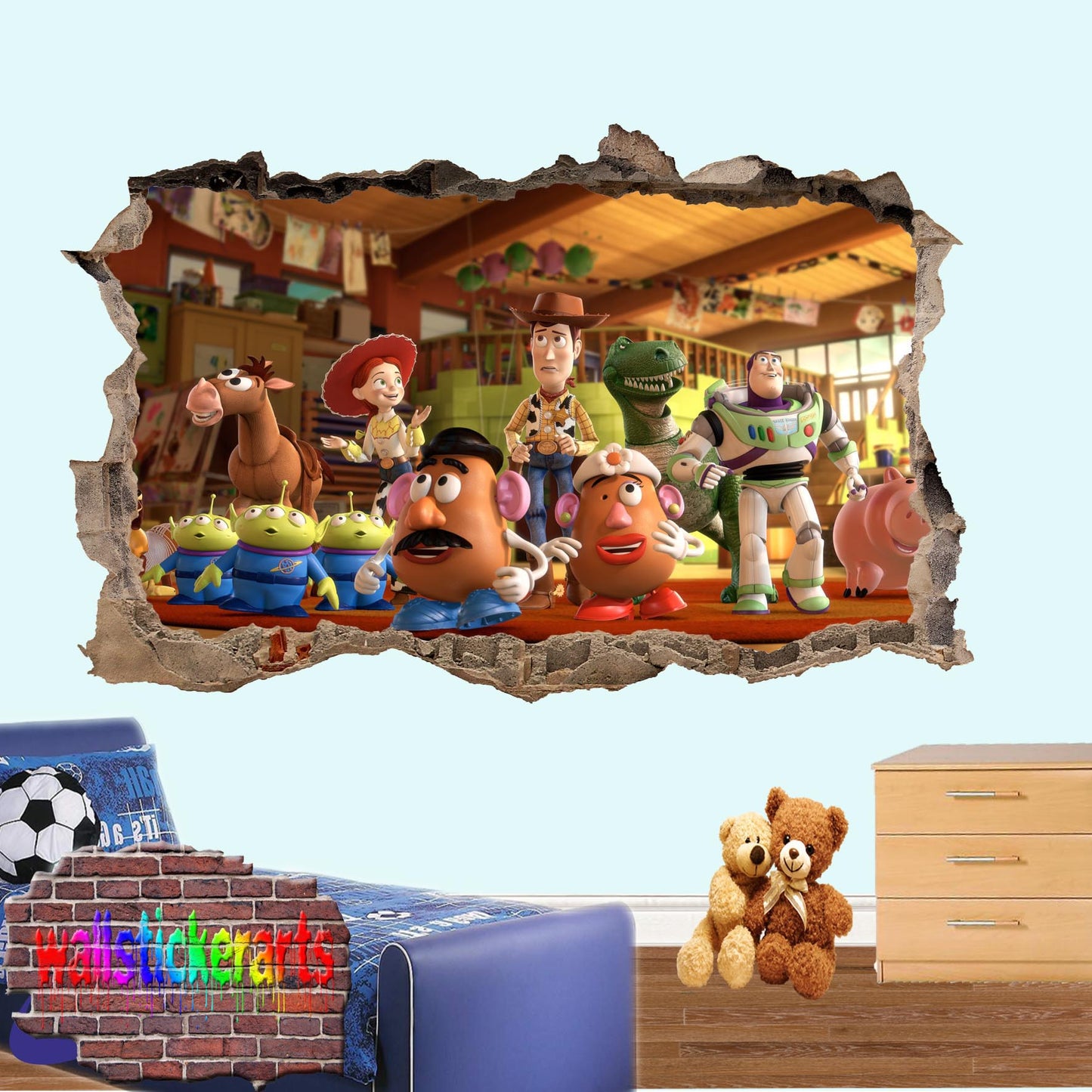 Toy Story Cartoon Characters 3d Art Wall Sticker Room Office Nursery Shop Decor Decal Mural