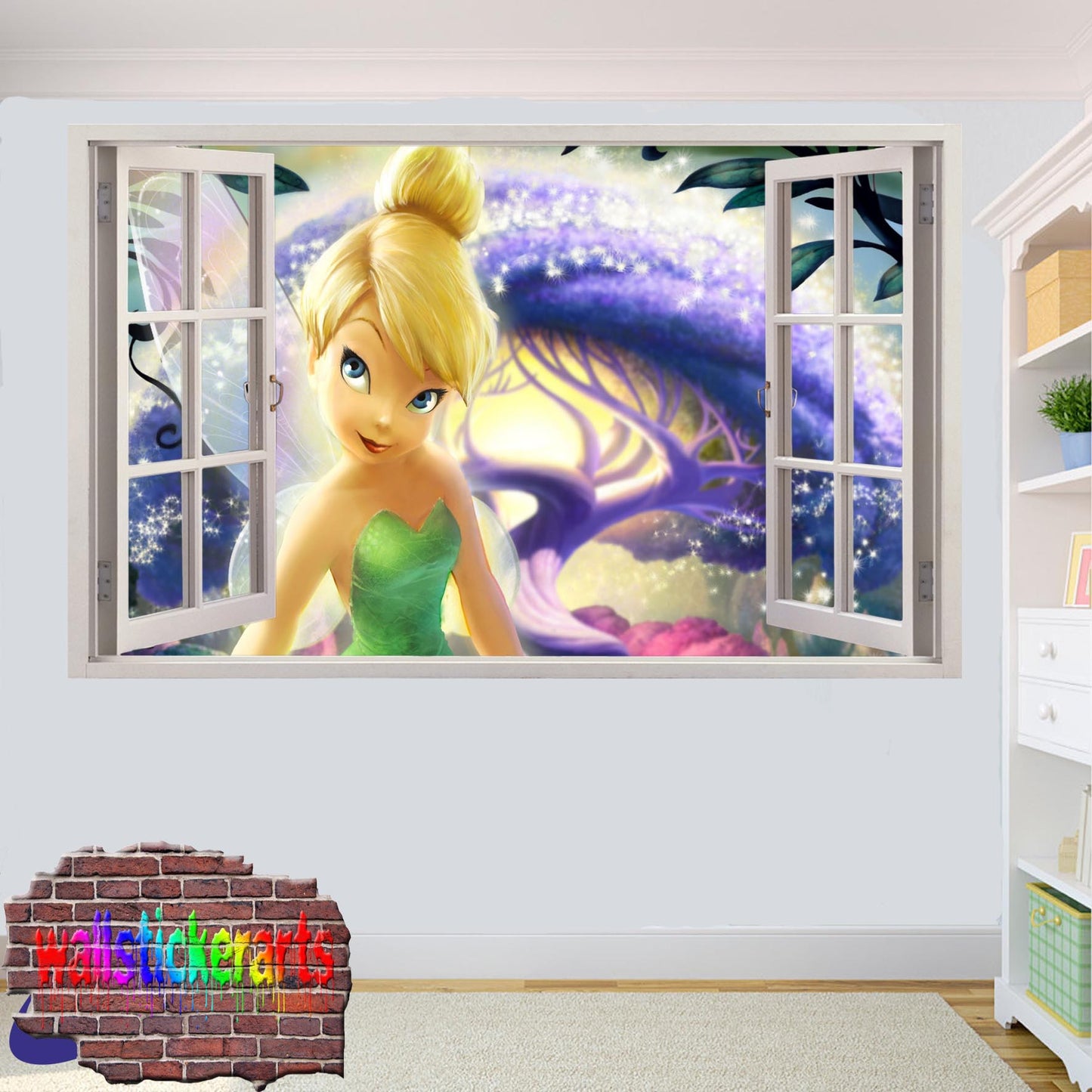 Tinkerbell Cartoon Character 3d Art Wall Sticker Room Office Nursery Decor Decal Mural YM7