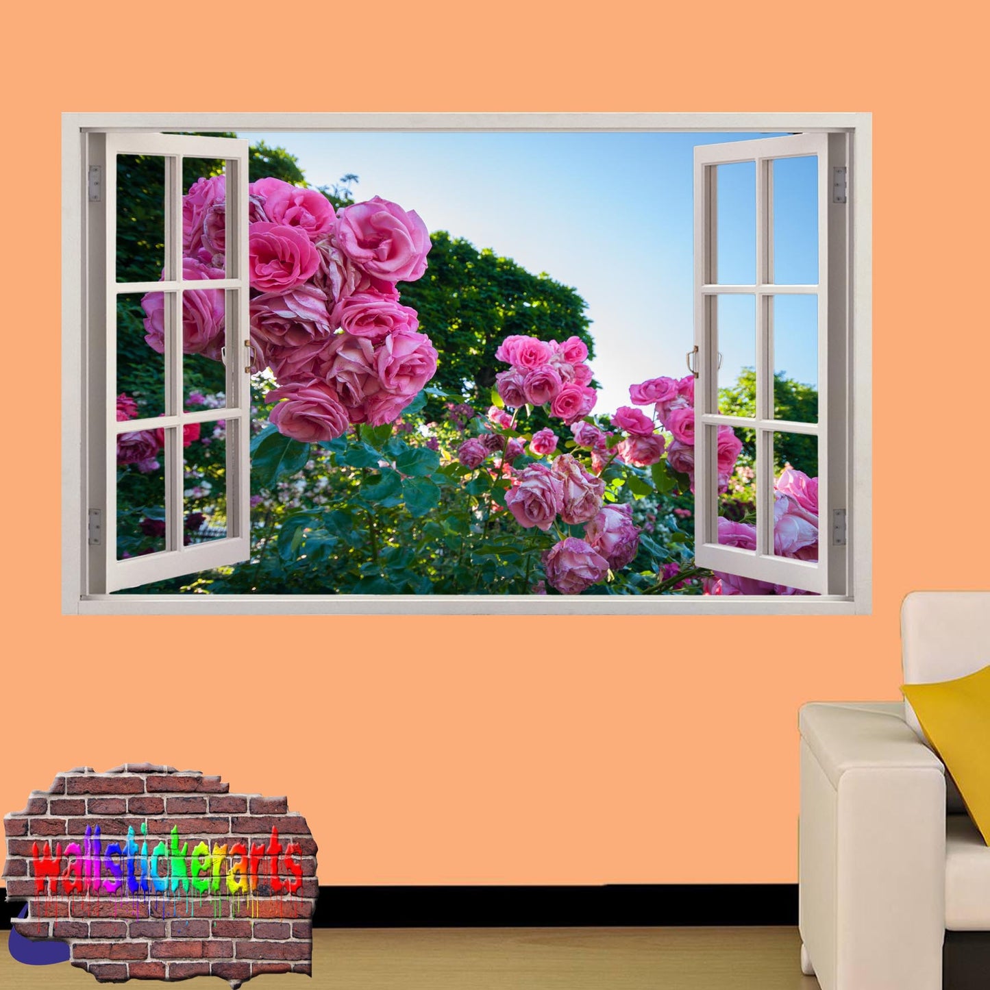 Rose Garden 3d Art Wall Sticker Mural Room Office Shop Home Decor Decal YS2