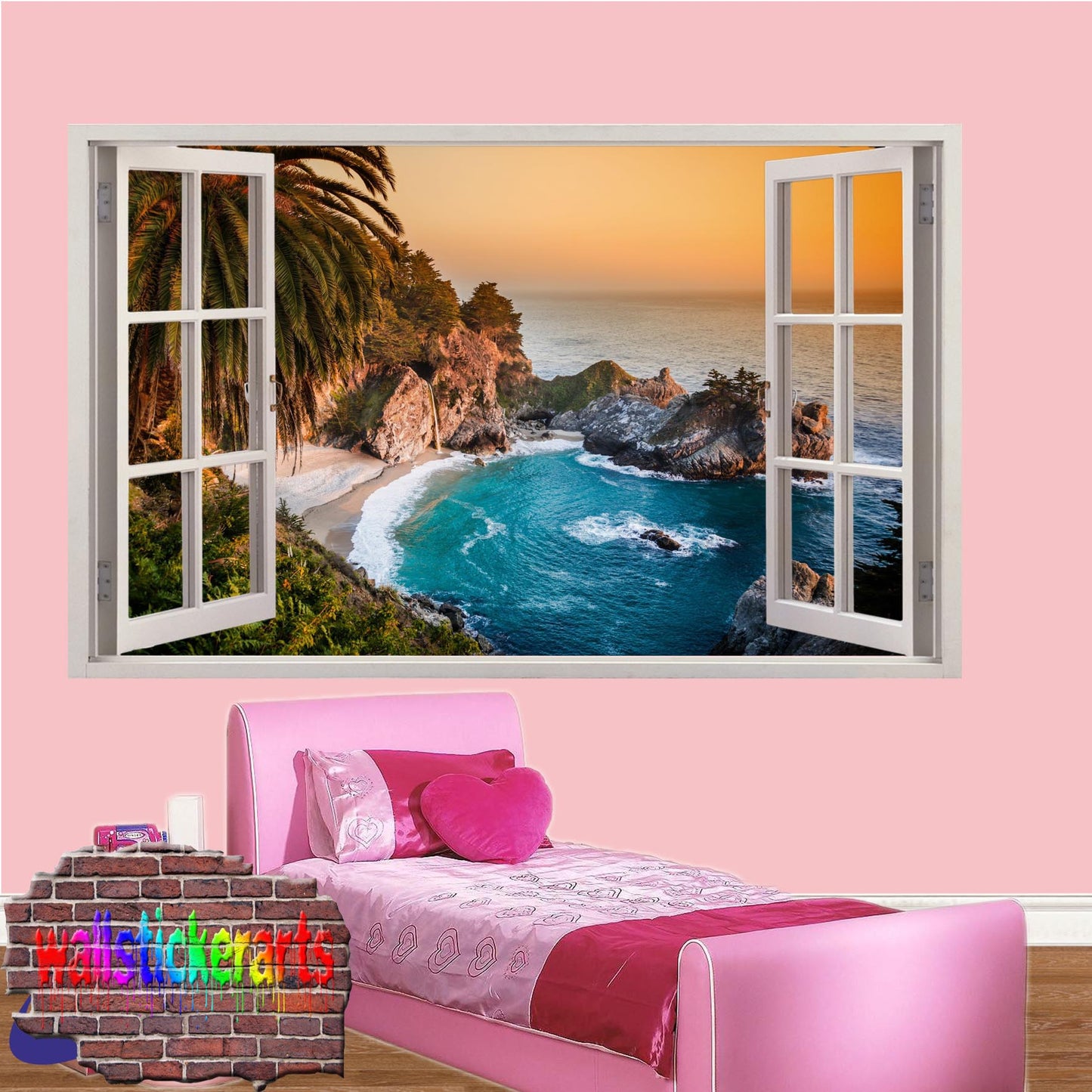 Paradise Bay Beach Sea 3d Art Wall Sticker Mural Room Office Shop Home Decor Decal YU1