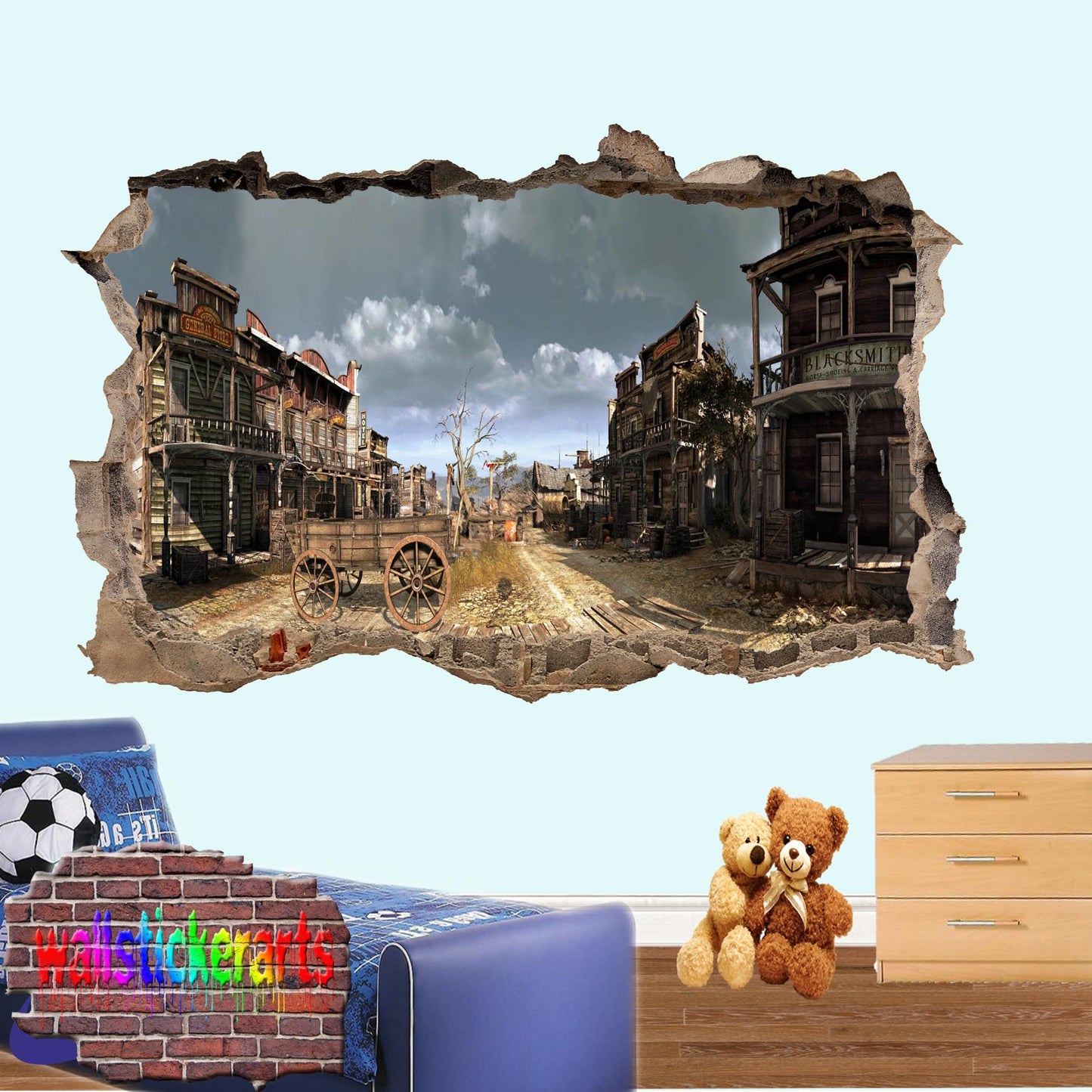 JUAREZ COWBOY TOWN WALL STICKER POSTER MURAL DECAL