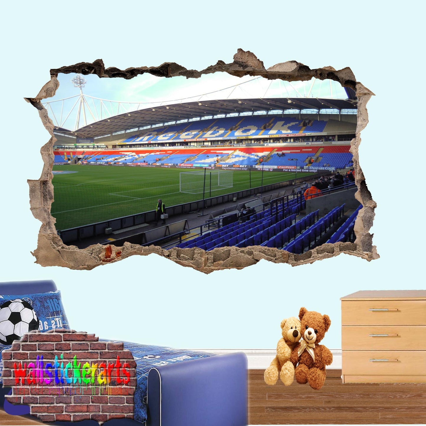 BOLTON MACRON FOOTBALL STADIUM WALL STICKER