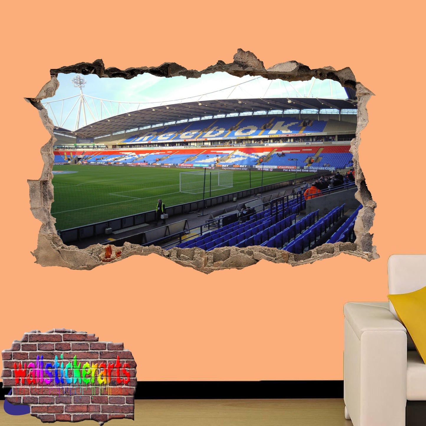 BOLTON MACRON FOOTBALL STADIUM WALL STICKER