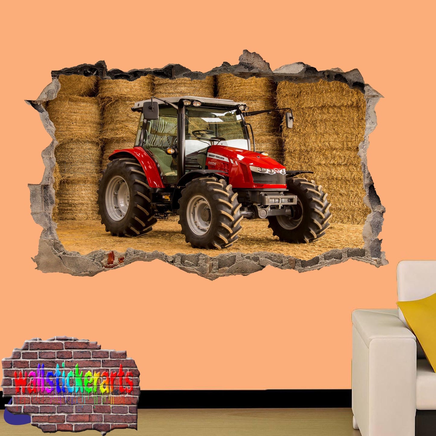 MASSEY FERGUSON TRACTOR WALL STICKER POSTER
