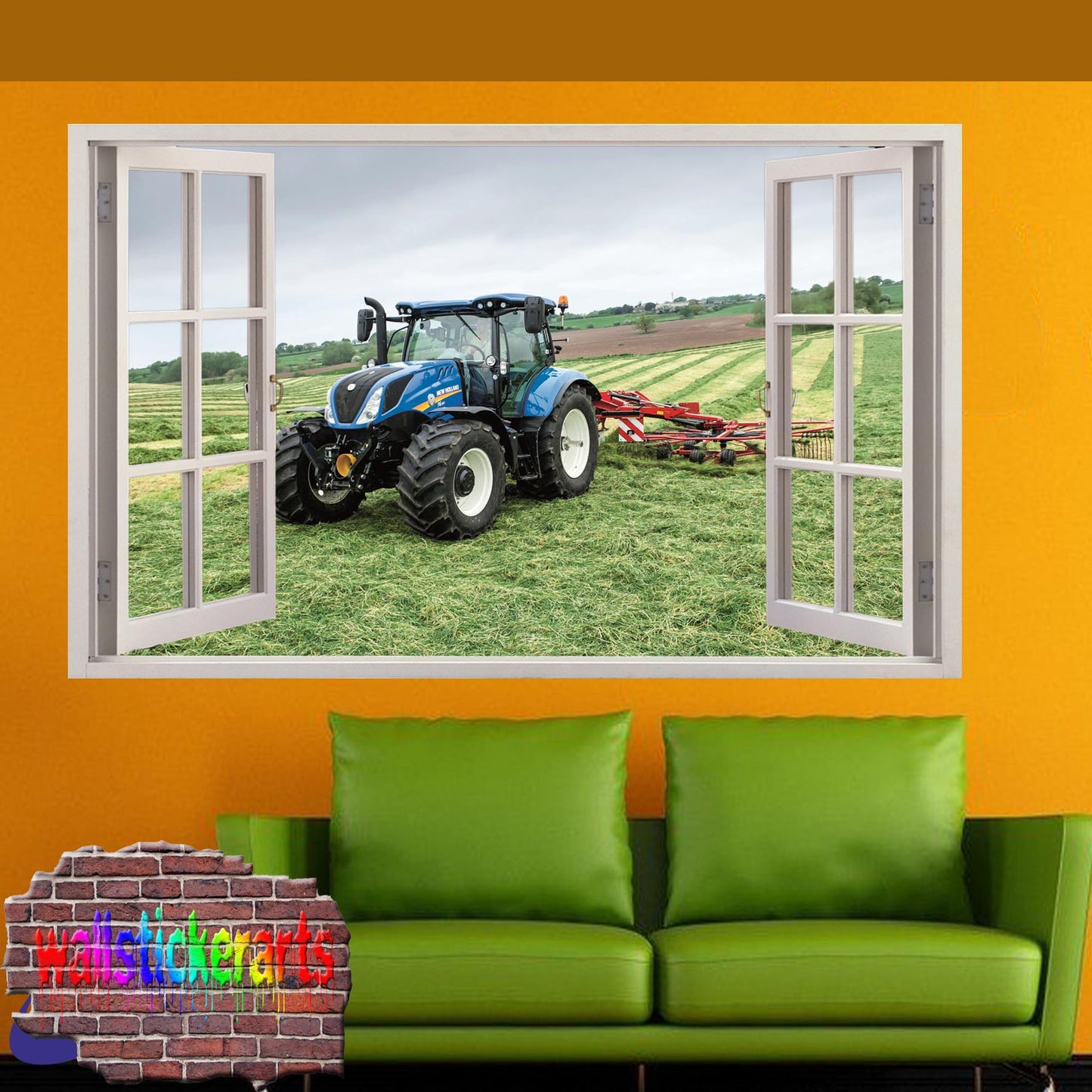 NEW HOLLAND TRACTOR PLOW AGRICULTURAL FARMING TOOLS WALL STICKER POSTER