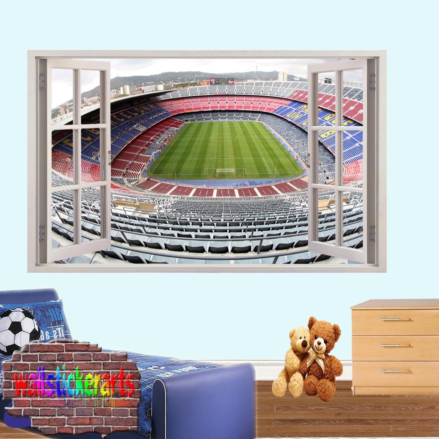 BARCELONA CAMP NOU FOOTBALL STADIUM WALL STICKER MURAL DECAL