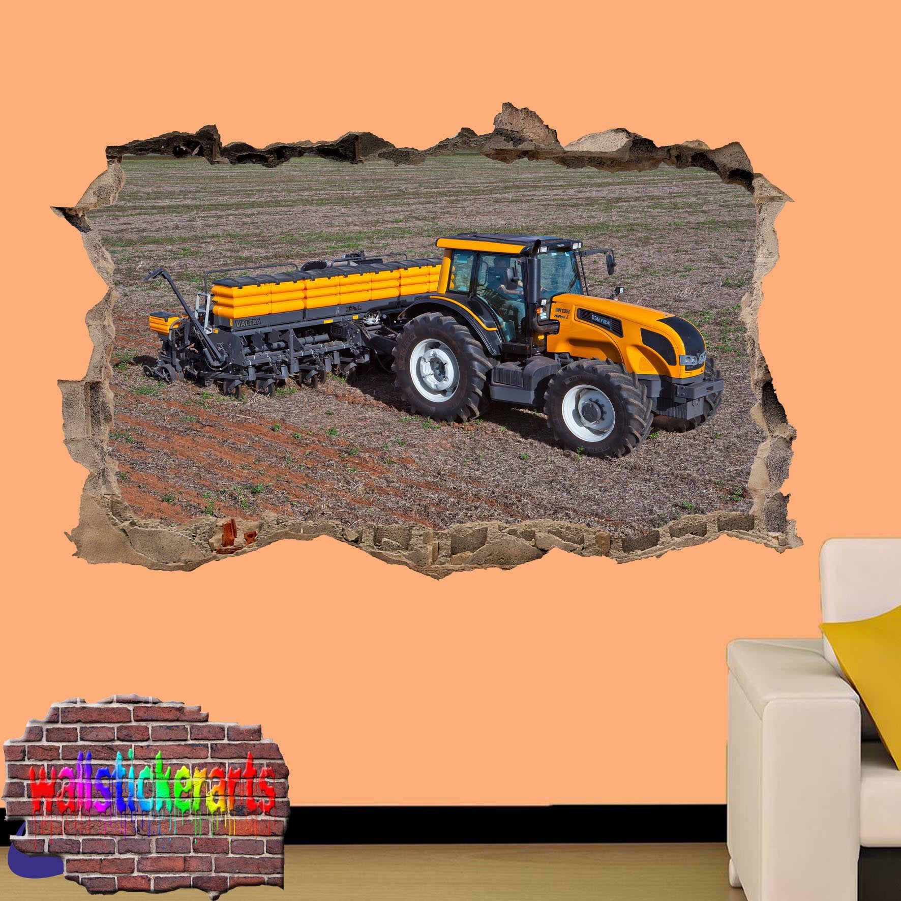VALTRA TRACTOR PLOUGH AGRICULTURAL FARMING TOOLS POSTER WALL STICKER