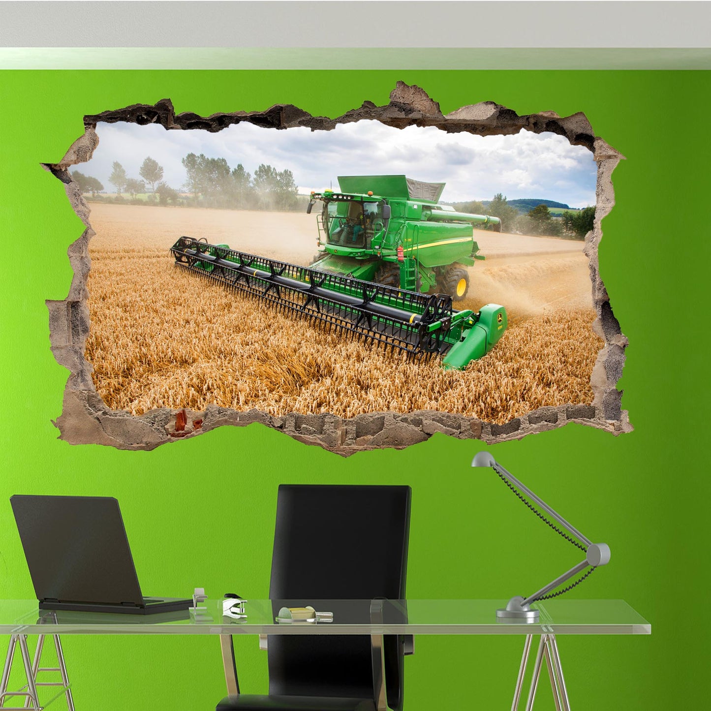JOHN DEERE COMBINE HARVESTER WALL STICKER