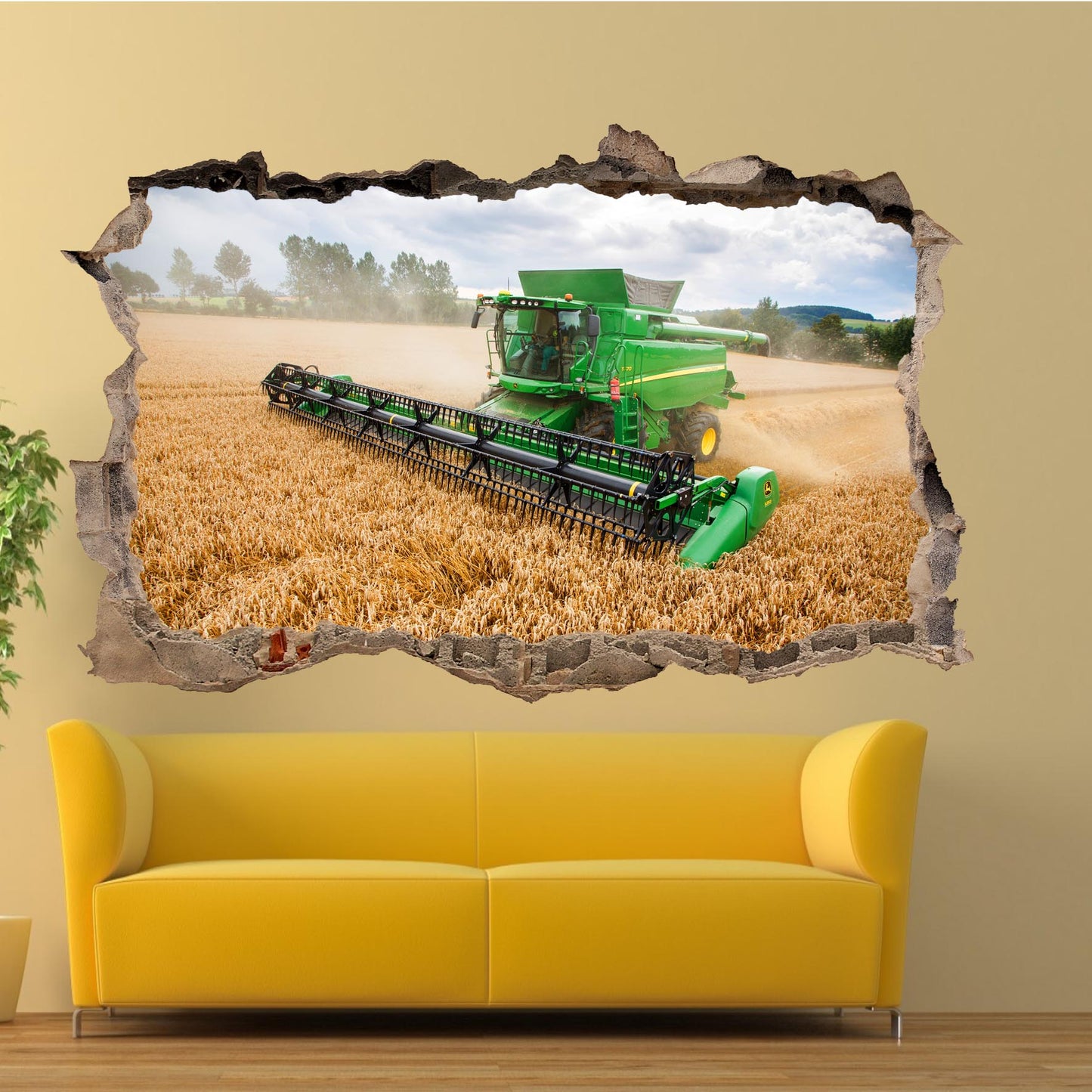 JOHN DEERE COMBINE HARVESTER WALL STICKER