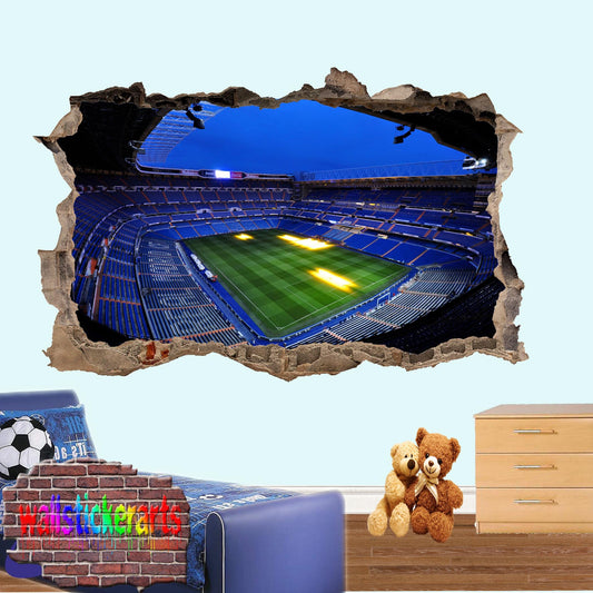 Real Madrid Football Stadium Bernabeu 3d Art Wall Sticker Room Decoration Decal Mural Z07