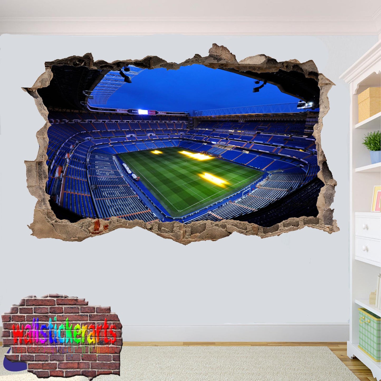 Real Madrid Football Stadium Bernabeu 3d Art Wall Sticker Room Decoration Decal Mural Z07