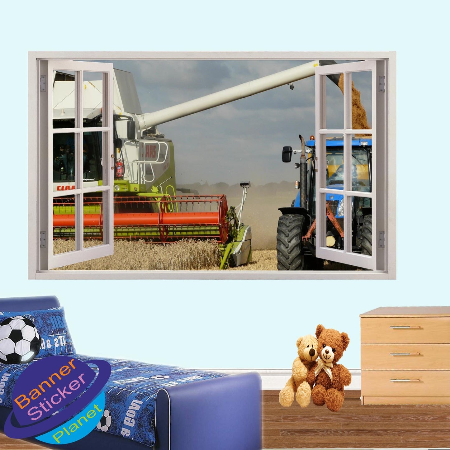 CLAAS COMBINE HARVESTER AND TRACTOR WALL STICKER