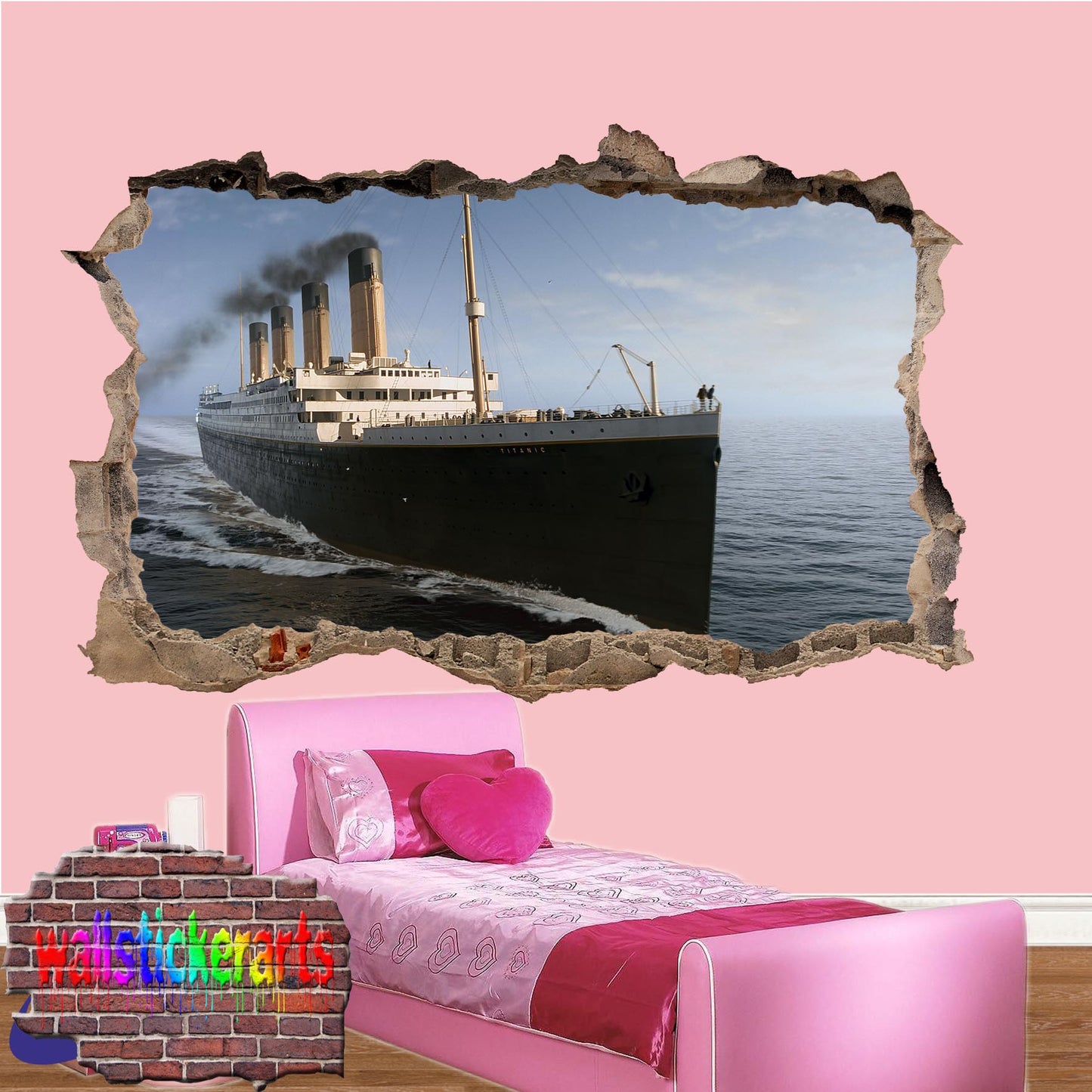 Titanic Sea Liner 3d Art Wall Sticker Room Office Nursery Decor Decal Mural ZR2
