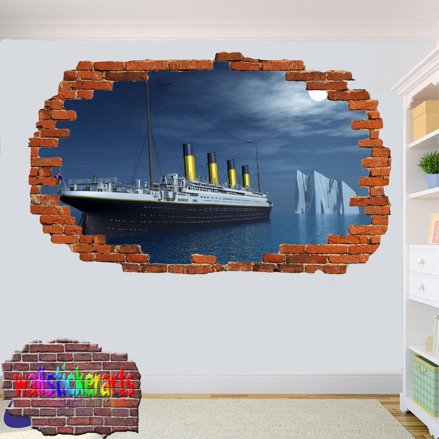 Titanic Sea Iceberg 3d Art Wall Sticker Room Office Nursery Decor Decal Mural ZR3