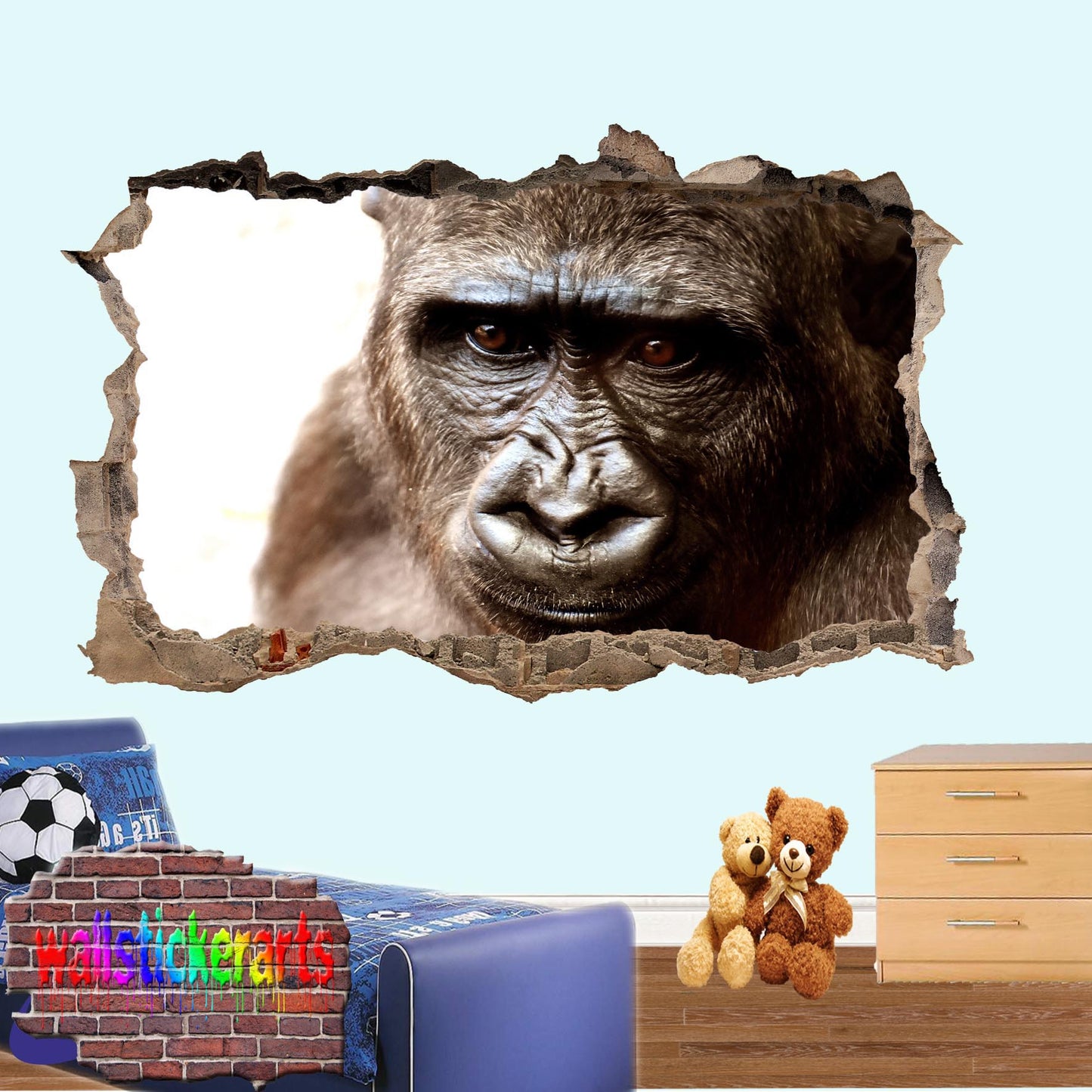 Skull Island King Kong 3d Art Wall Sticker Room Office Nursery Decor Decal Mural ZV6