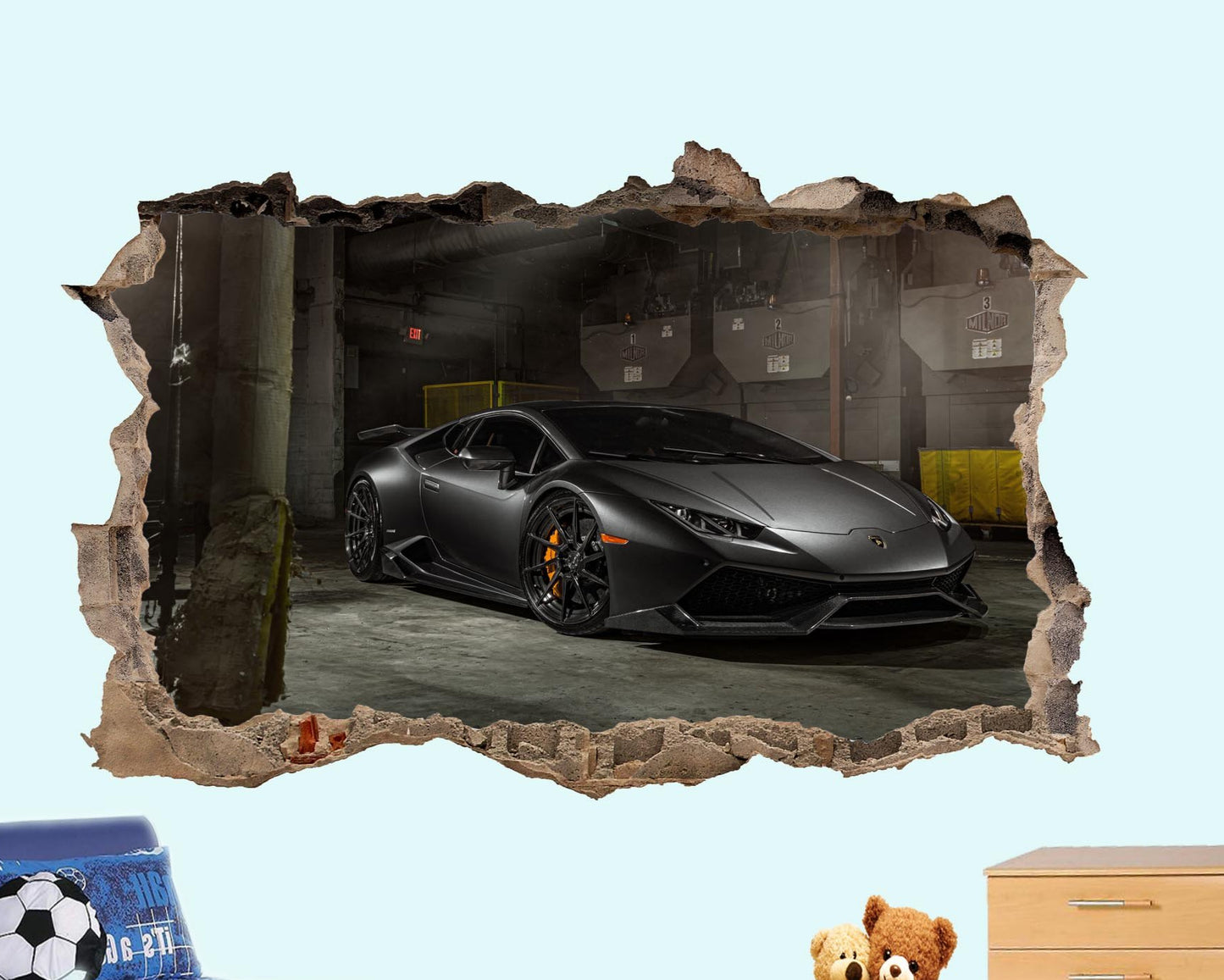 Black Lamborghini Huracan super car poster wall sticker mural decal