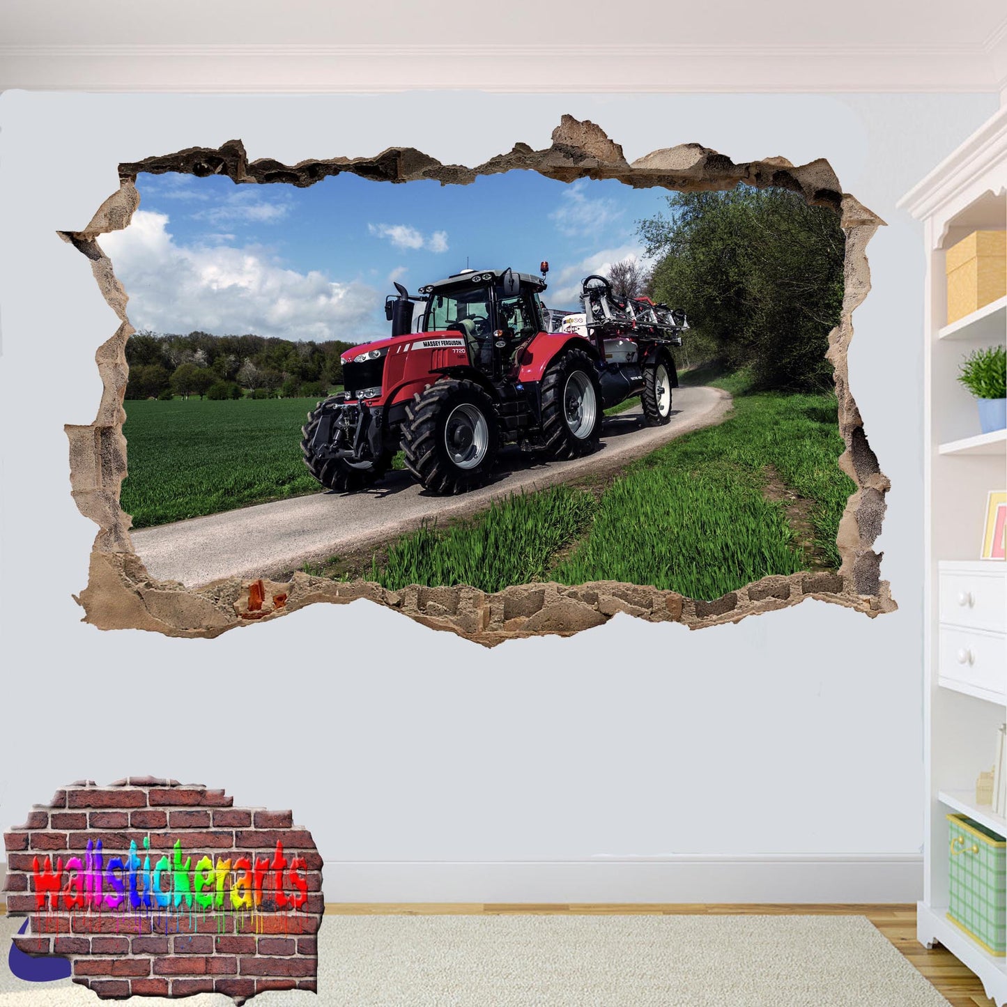 MASSEY FERGUSON TRACTOR WALL STICKER POSTER
