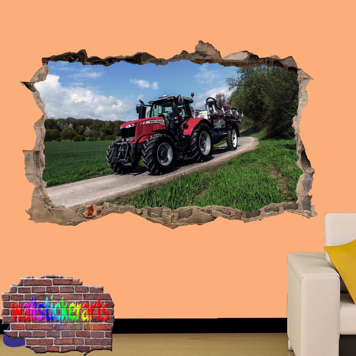 MASSEY FERGUSON TRACTOR WALL STICKER POSTER