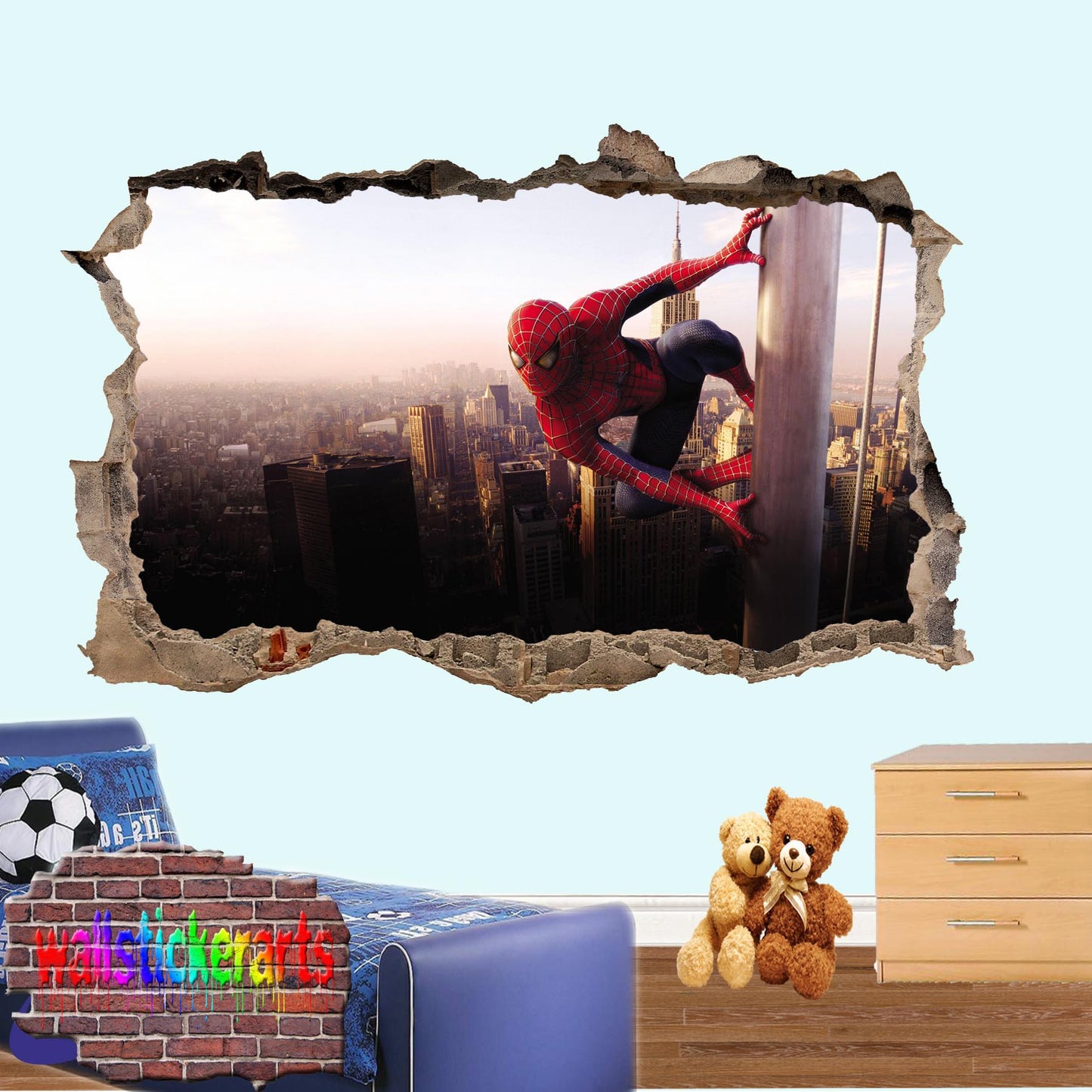 Spiderman Hero 3d Art Wall Sticker Room Office Nursery Decor Decal Mural ZY7