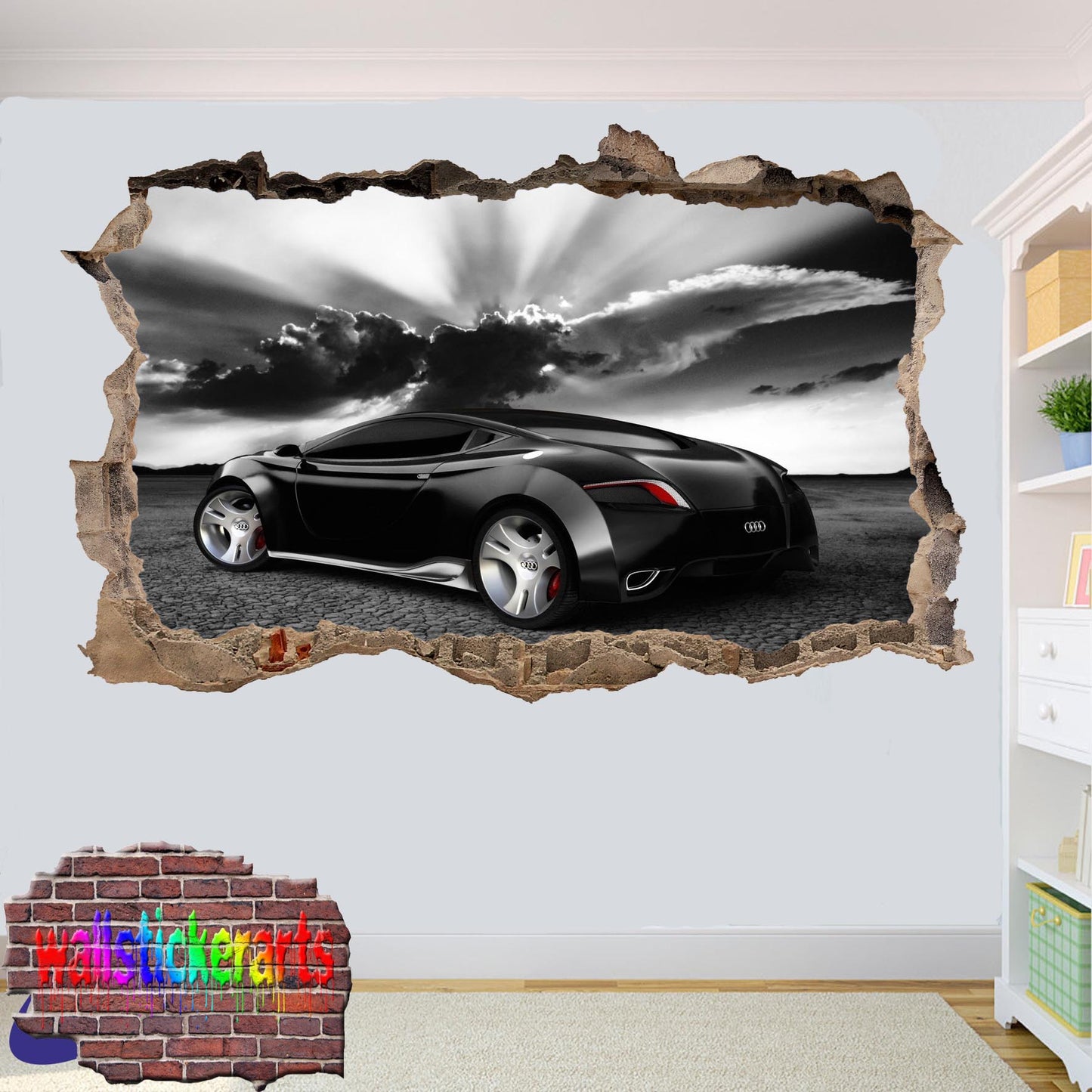 AUDI FAST SPORTS CAR WALL STICKER mural decal poster