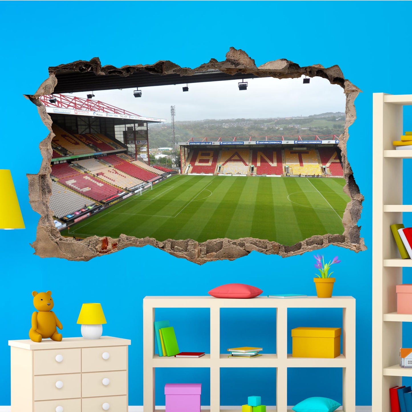 BRADFORD CITY FOOTBALL STADIUM WALL STICKER MURAL DECAL POSTER