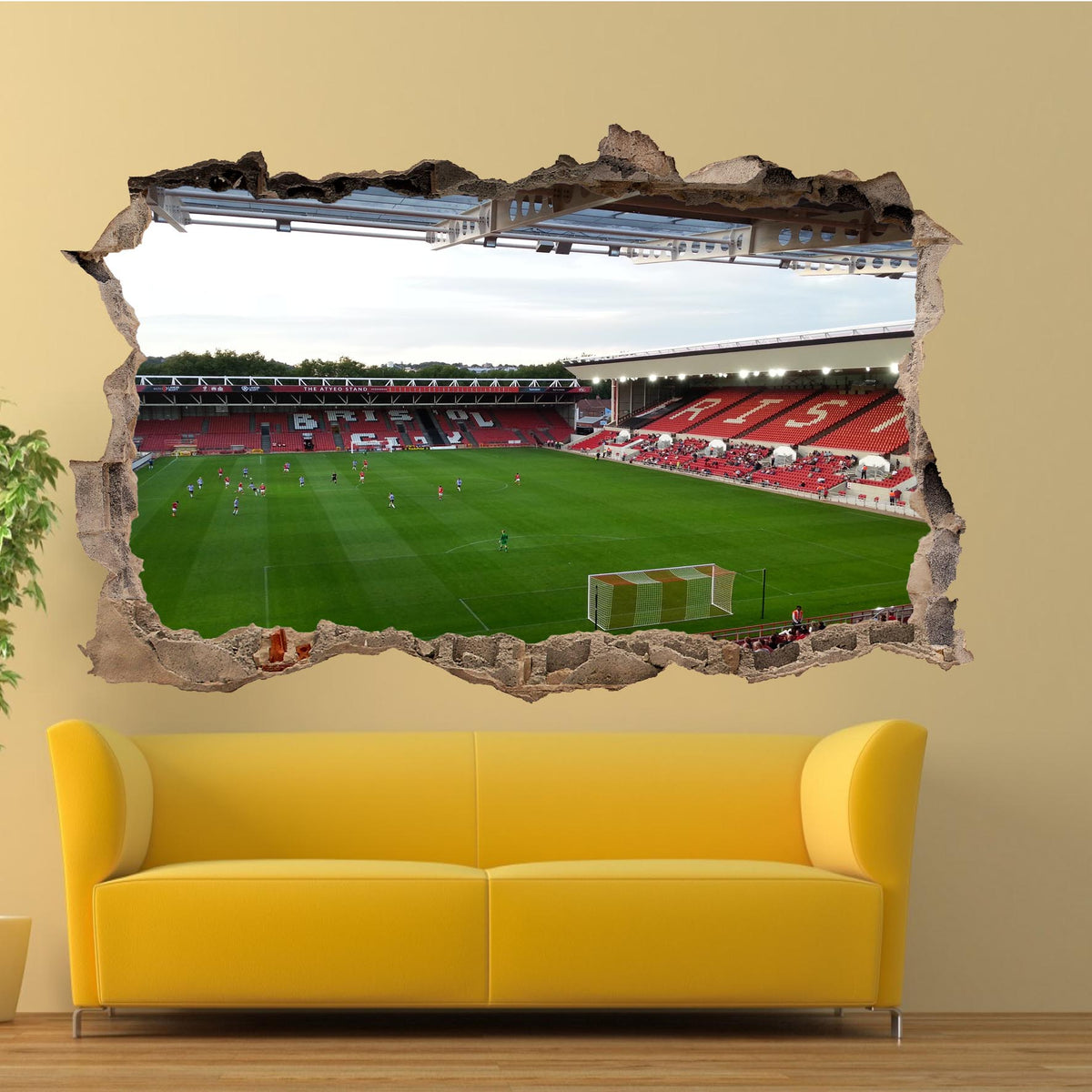 Bristol Football Stadium Wall Sticker Mural Decal 3d Effect Room Offic
