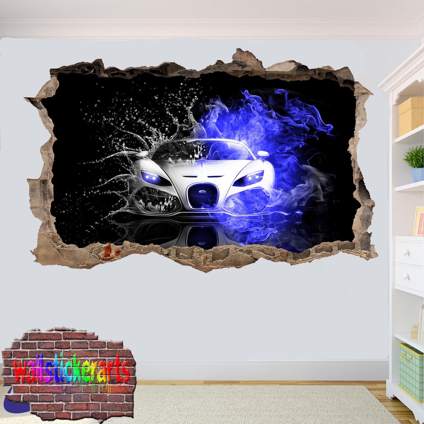 ART OF BUGATTI FAST SPORTS CAR WALL STICKER mural decal poster