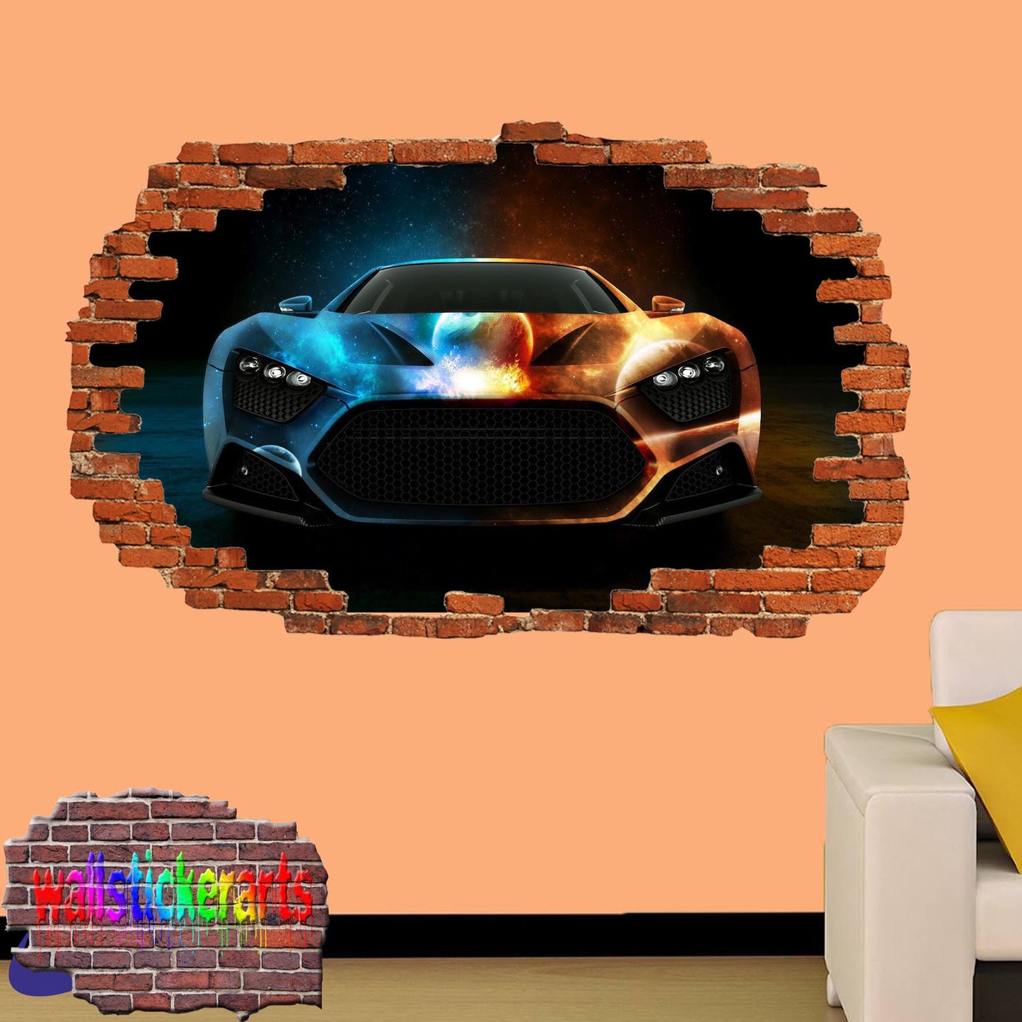DODGE VIPER SPORT CAR 3D EFFECT WALL STICKER mural decal poster