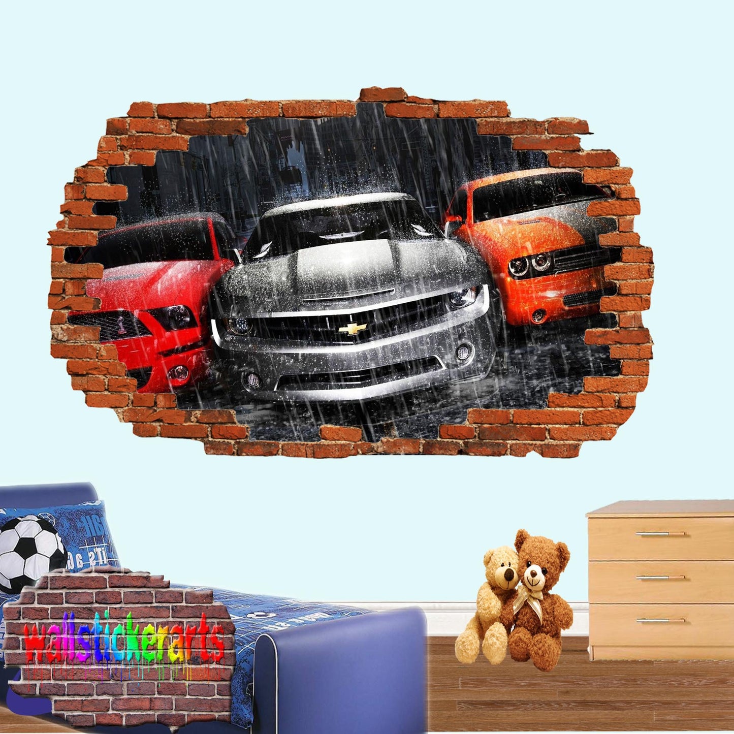 MUSCLE CARS WALL STICKER
