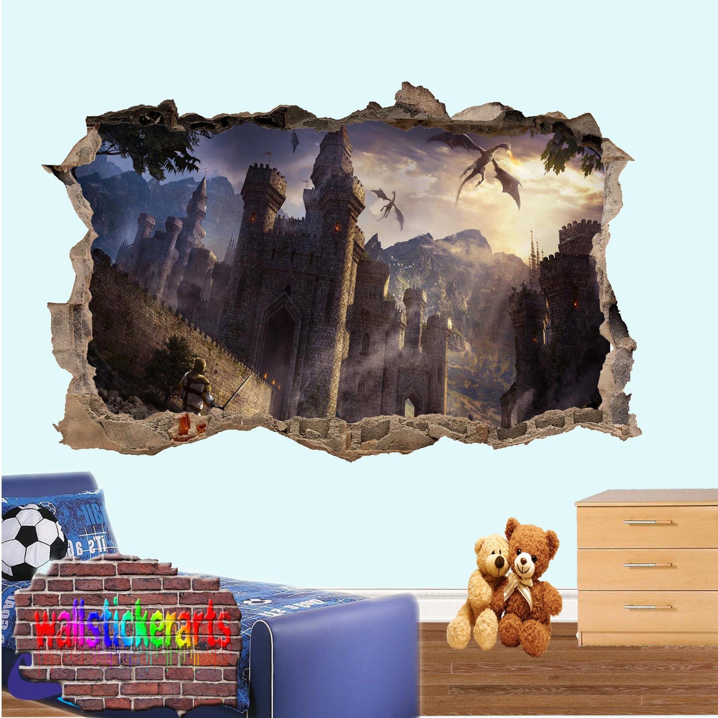Dragons Castle Wall Sticker poster mural