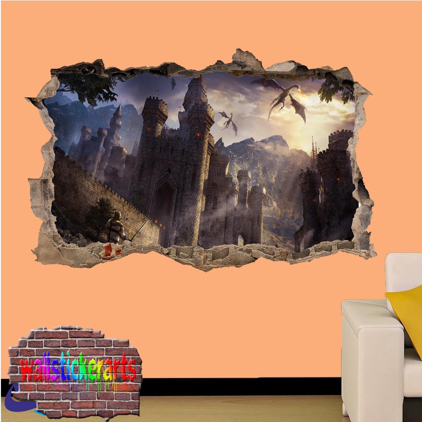 Dragons Castle Wall Sticker poster mural